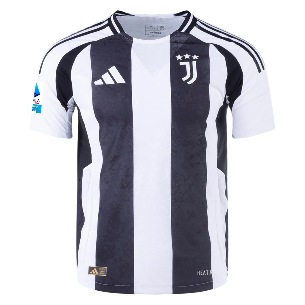 adidas Juventus Authentic Timothy Weah Home Jersey w/ Serie A Patch 24/25 (White/Black)