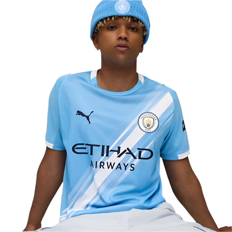 Puma Rodrigo Manchester City Home Jersey 25/26 w/ EPL + Sponsor Patch (Team Light Blue/Puma White)