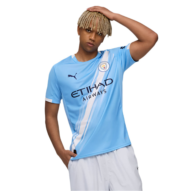 Puma Erling Haaland Manchester City Home Jersey 25/26 w/ EPL + Sponsor Patch (Team Light Blue/Puma White)