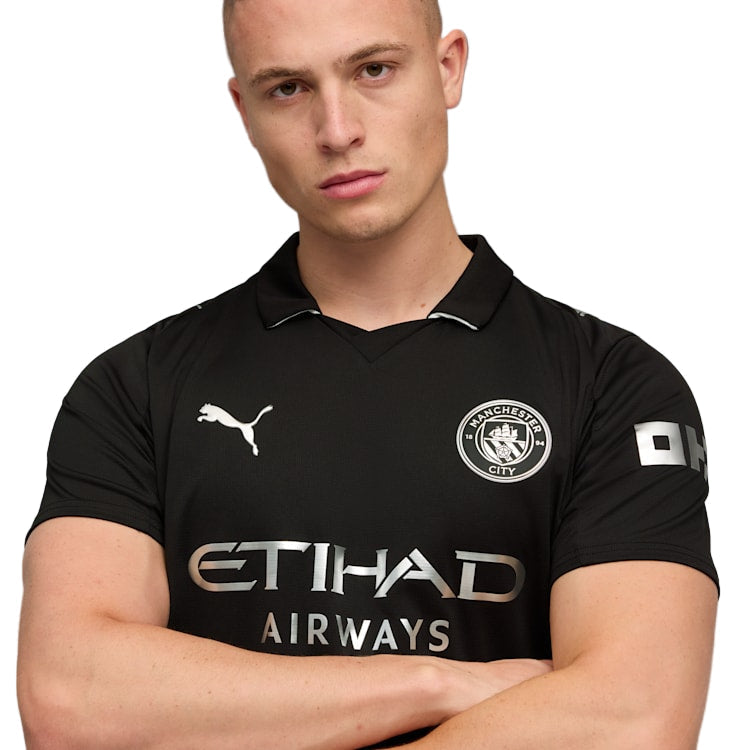 Puma Lewis Men's Manchester City Away Jersey 25/26 w/ NRFR + EPL Patches (Puma Black)