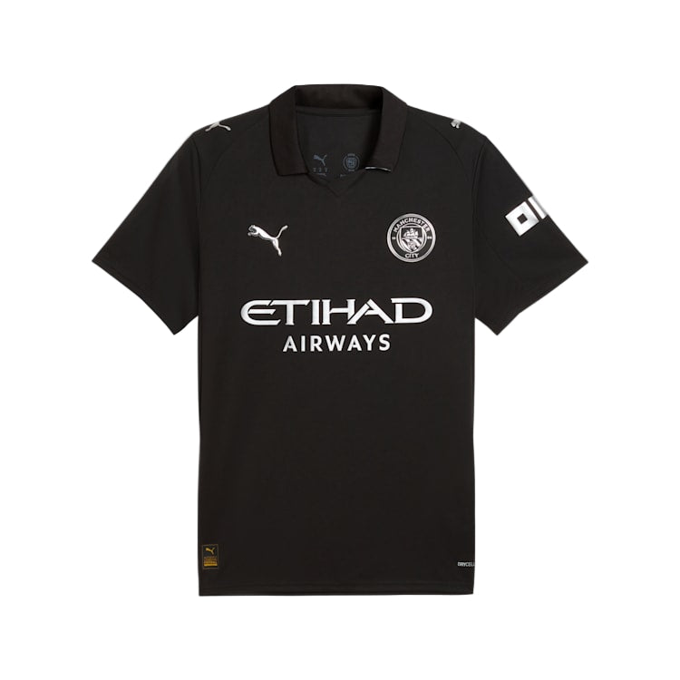 Puma Akanji Men's Manchester City Away Jersey 25/26 w/ NRFR + EPL Patches (Puma Black)