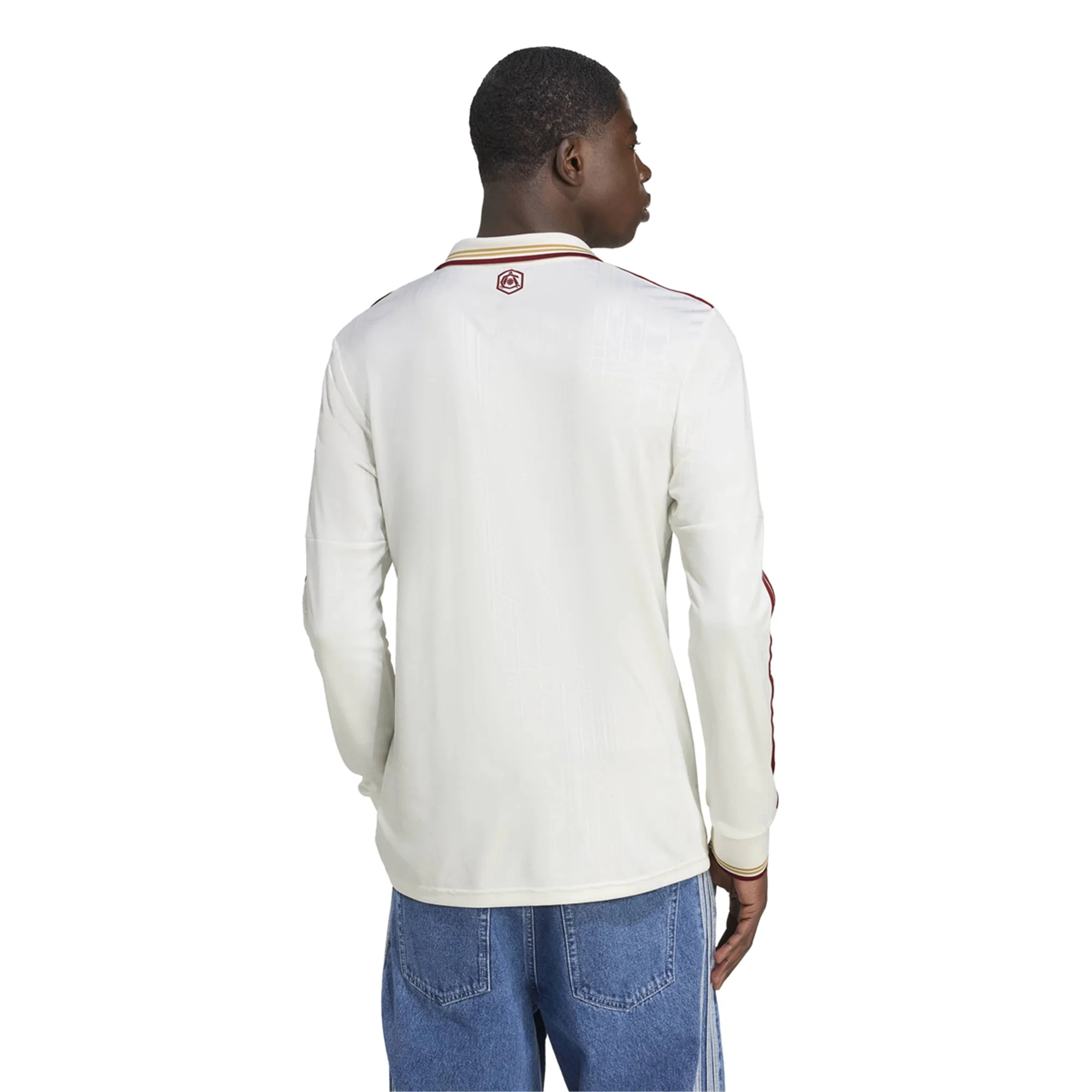 adidas Arsenal Gabriel Third Long Sleeve Jersey w/ EPL + No Room For Racism 25/26 (White/Burgundy)