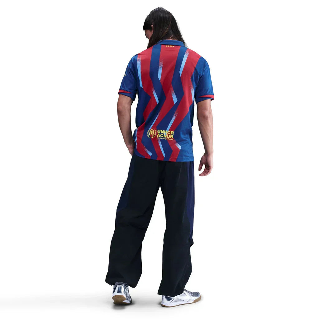 Nike Men's FC Barcelona M. Casado 4th Jersey 25/26 w/ La Liga Patches (Blue/Red/Yellow)
