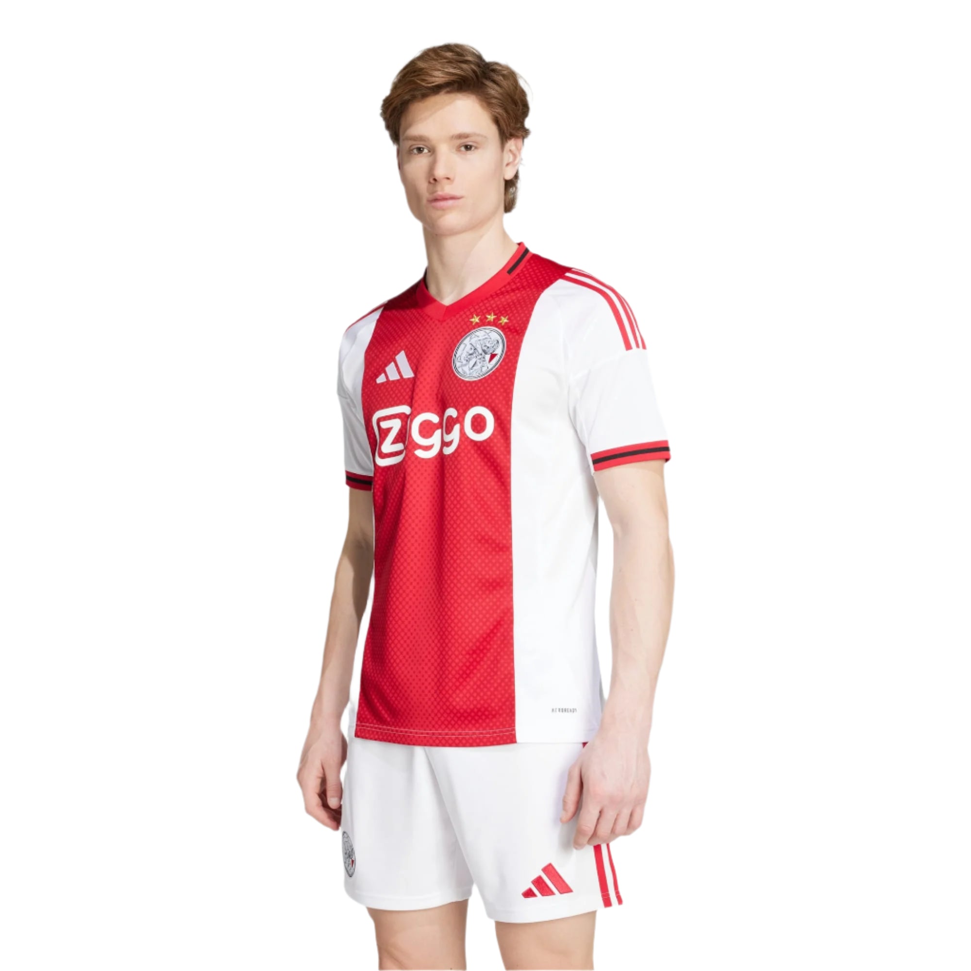 adidas Men's Ajax Home Jersey w/ Champions League Patches 25/26 (Red/White)