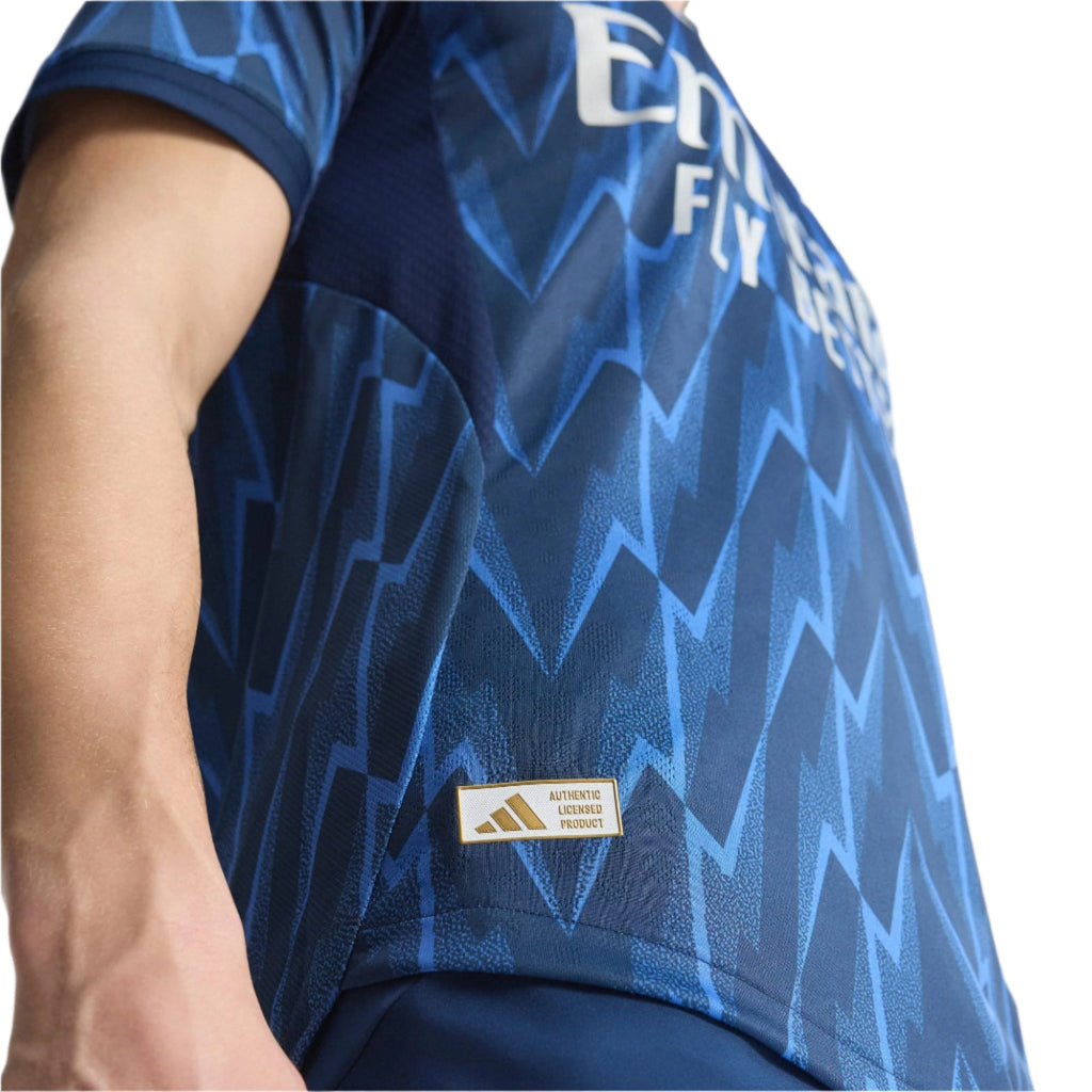 adidas Arsenal Authentic Viktor Gyökeres Away Jersey w/ EPL + No Room For Racism 25/26 (Indigo/Silver)