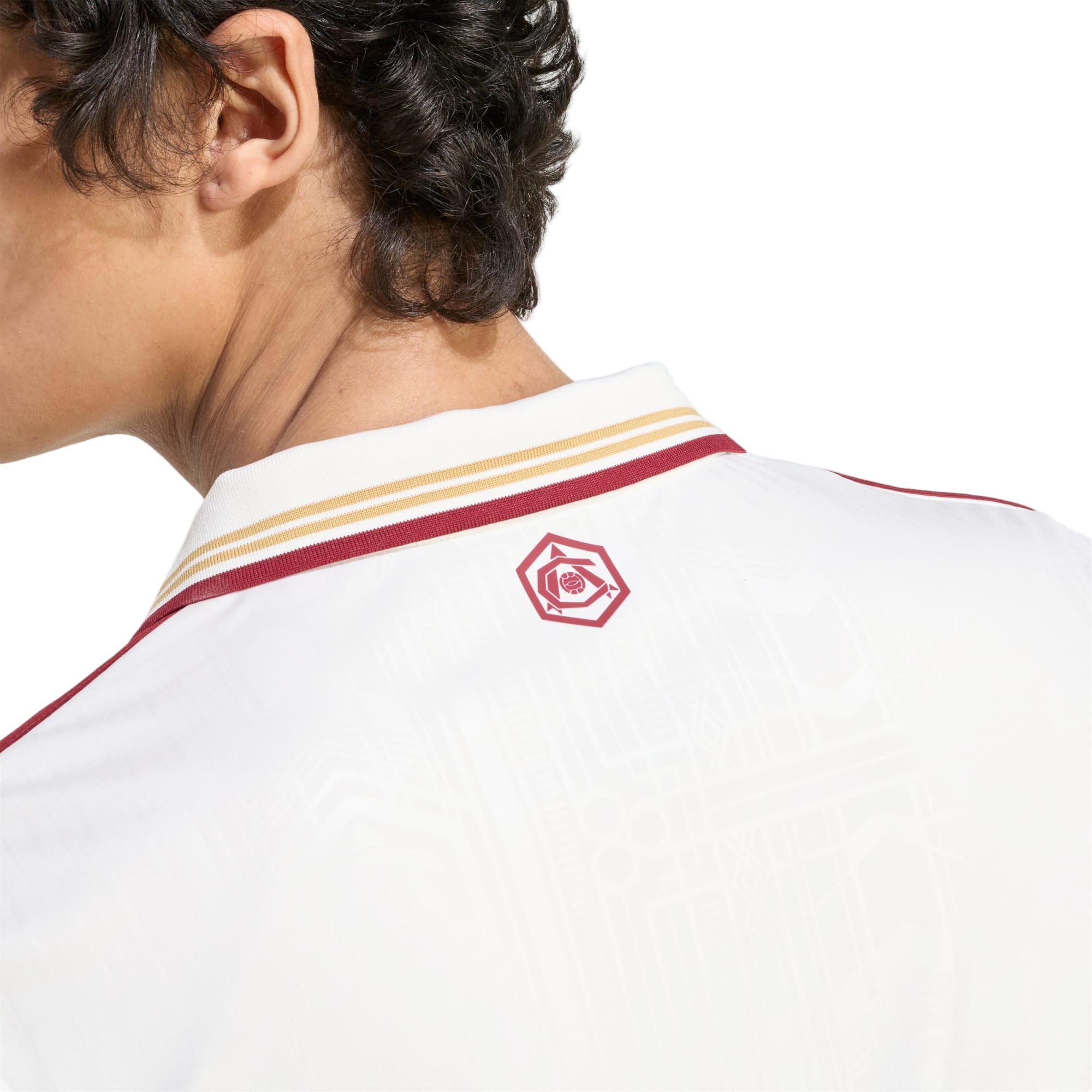 adidas Odegaard Men's Arsenal FC Third Jersey 25/26 w/ NRFR + EPL Patches (White/Burgundy)