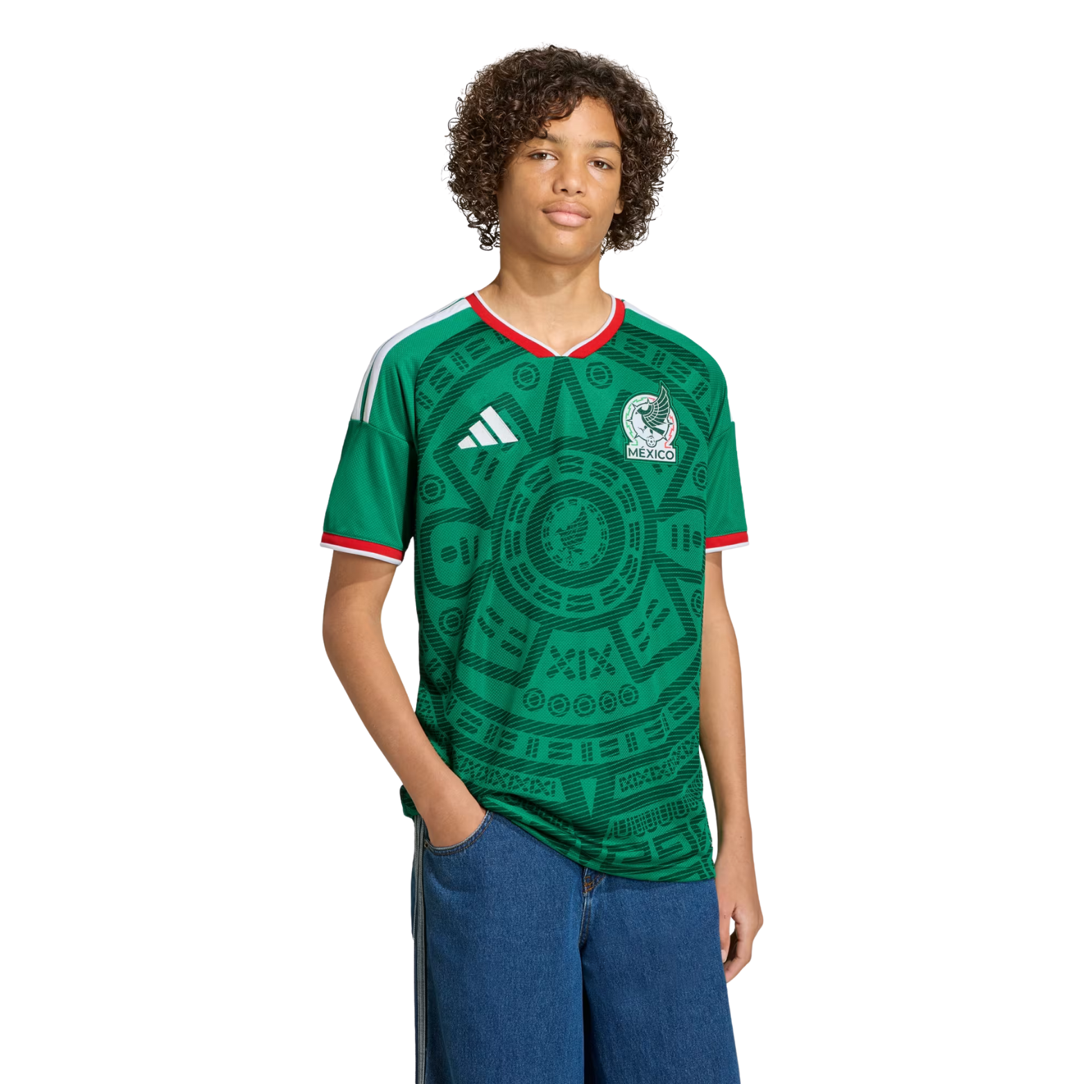 adidas Youth I. Reyes Mexico 2026 Home World Cup Jersey (Bold Green)