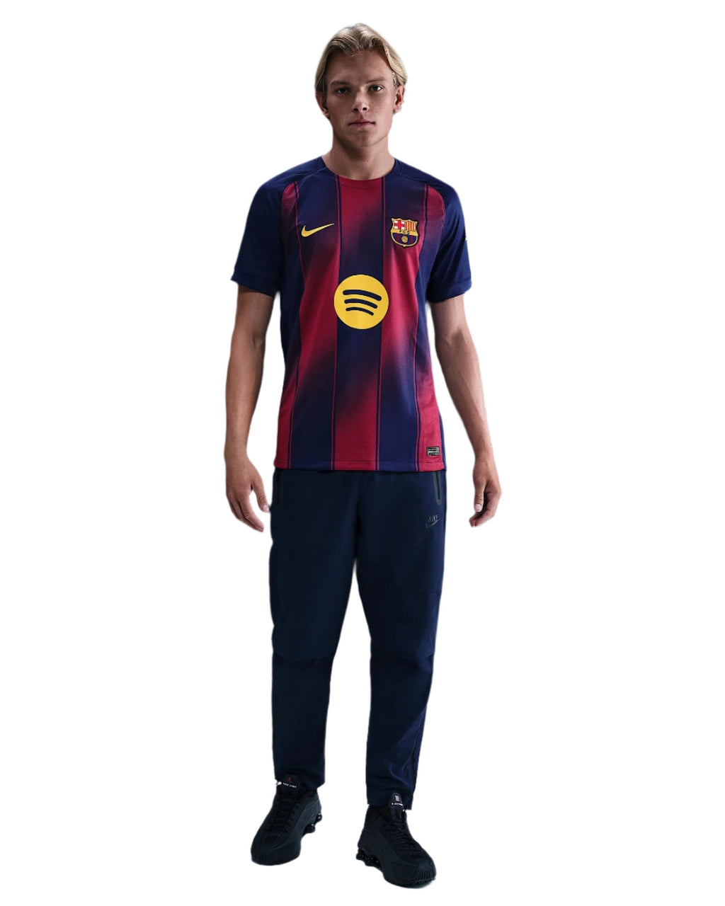 Nike Kounde FC Barcelona Home Jersey 25/26 w/ Champions League Patches (Deep Royal Blue/Midwest Gold)