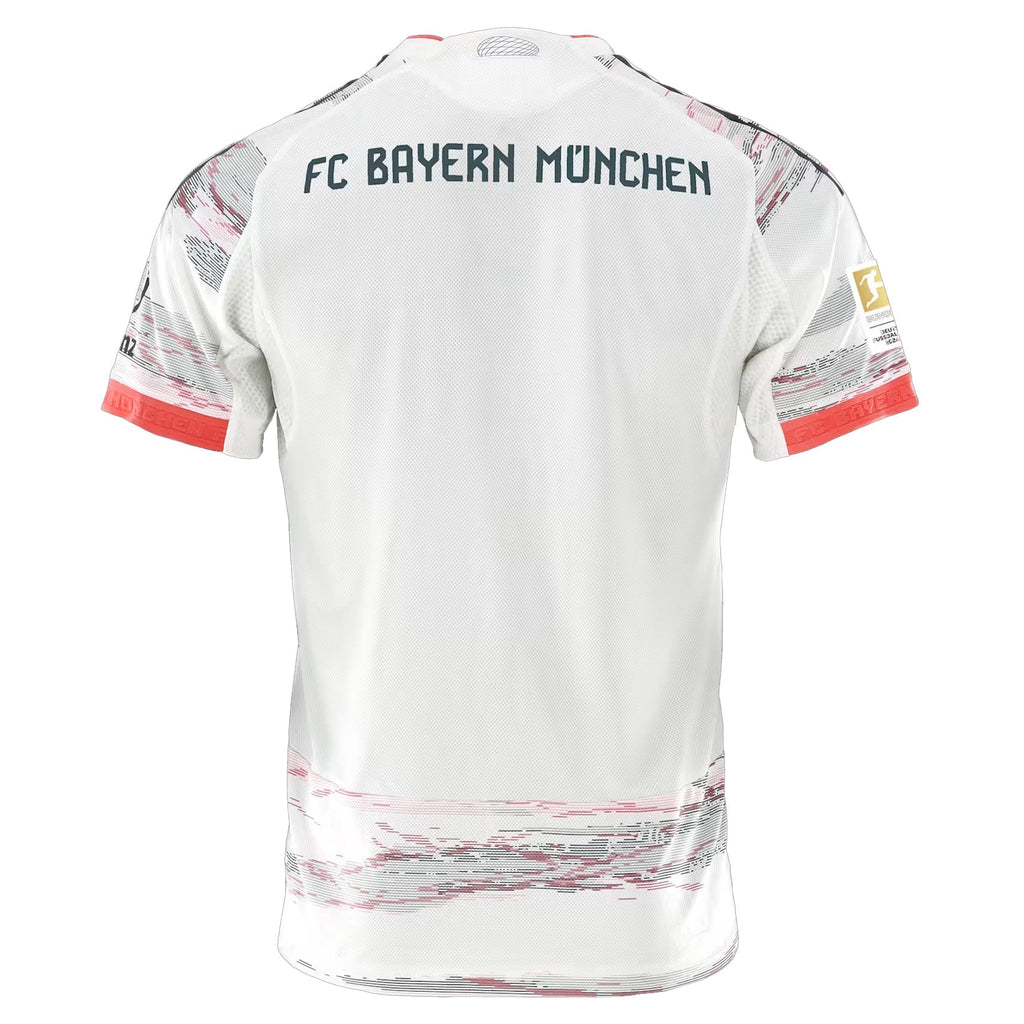adidas Kane Authentic Away Jersey 25/26 w/ Sponsor + Meister Bundesliga Patch (White/Red)