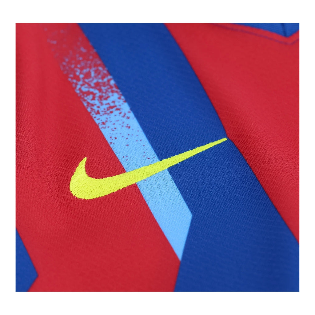 Nike Youth F. De Jong FC Barcelona 4th Soccer Jersey 25/26 (Gym Blue/Salsa Red)