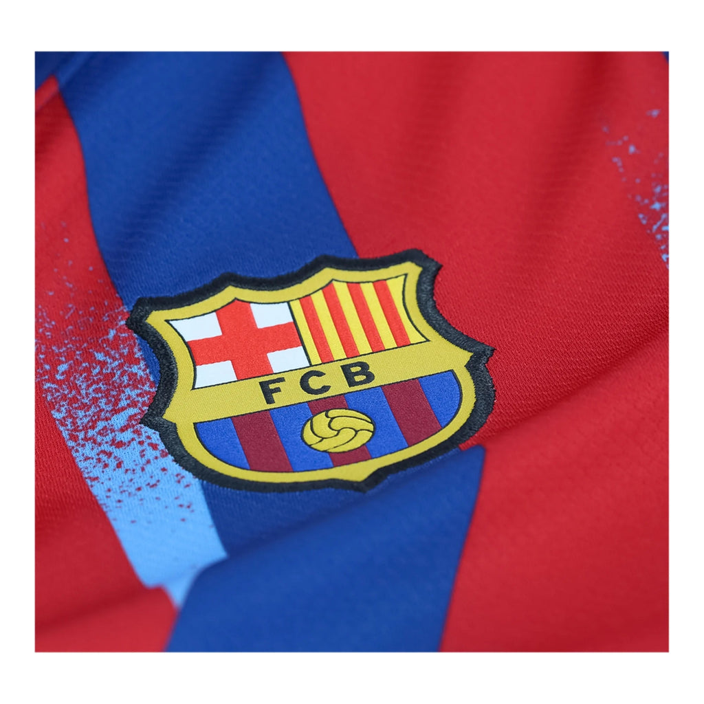 Nike Youth Balde FC Barcelona 4th Soccer Jersey 25/26 (Gym Blue/Salsa Red)