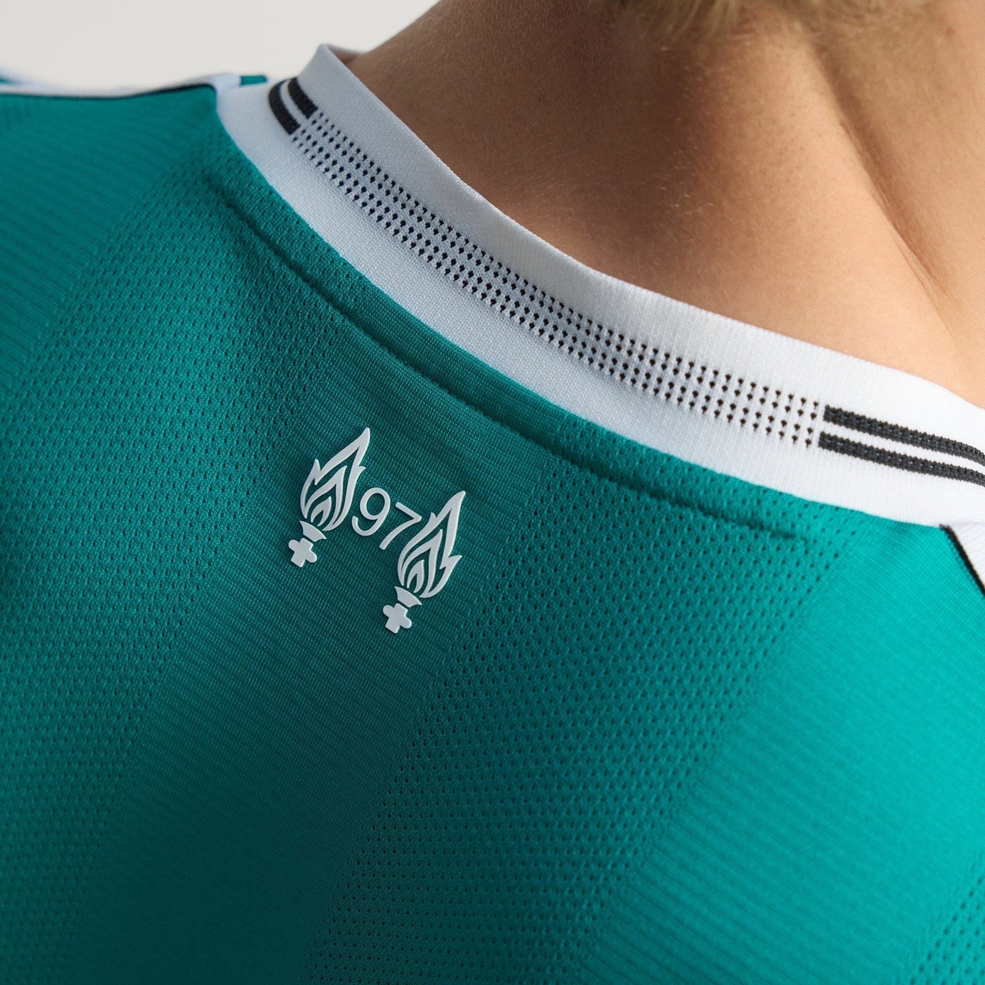 adidas Liverpool FC Authentic Third Jersey w/ EPL + No Room For Racism Patches 25/26 (Sea Green)