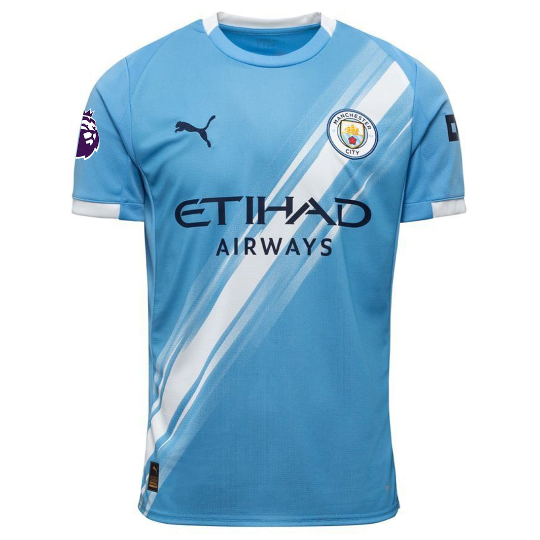 Puma Rodrigo Manchester City Home Jersey 25/26 w/ EPL + Sponsor Patch (Team Light Blue/Puma White)