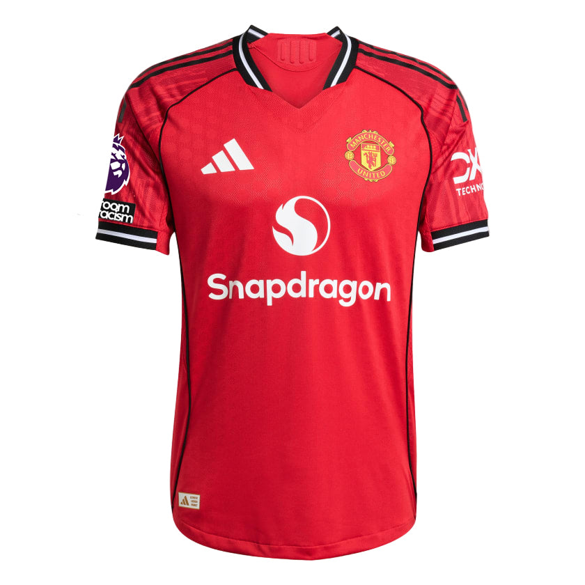 adidas Obi Men's Manchester United Authentic Home Jersey 25/26 w/ NRFR + EPL Patch (Red)