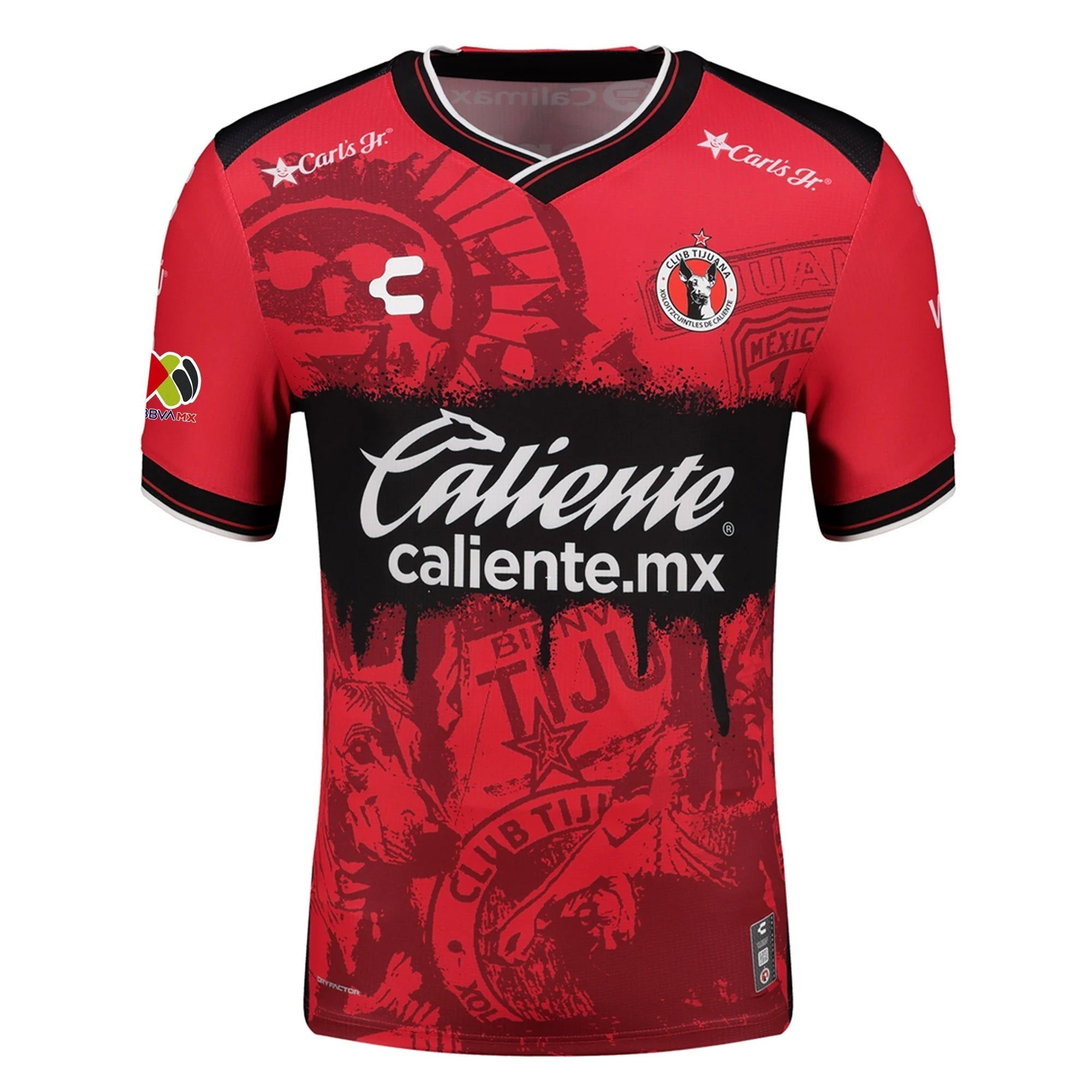 Charly Vitinho Men's Club Tijuana Xolos Home Jersey 25/26 w/ BBVA MX Patch (Red/Black)