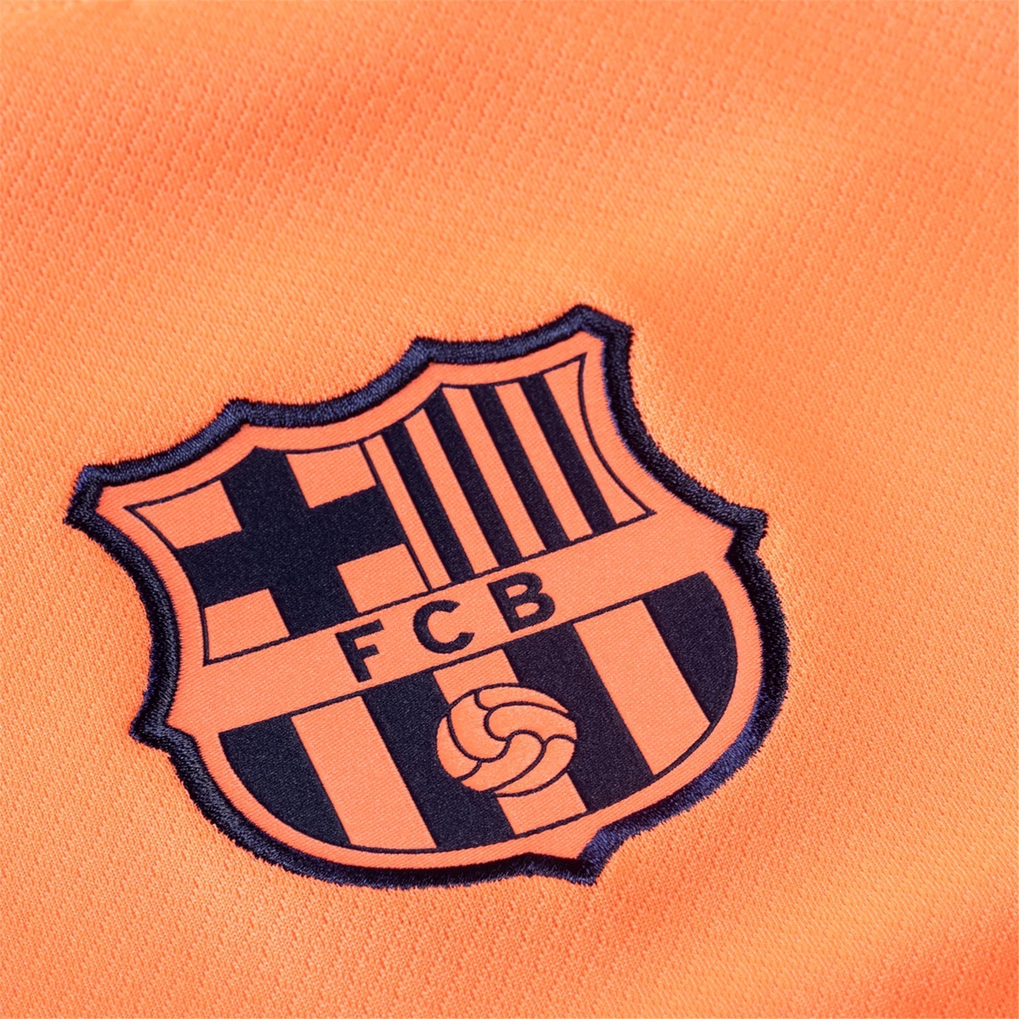 Nike Men's FC Barcelona T90 Third Jersey 25/26 (Bright Mango/Midnight Navy)