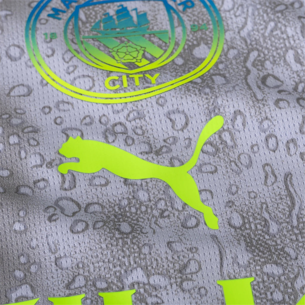 Puma Men's Manchester City Marmoush Third Jersey w/ EPL + No Room For Racism Patches 25/26 (Cool Weather/Pro Green)
