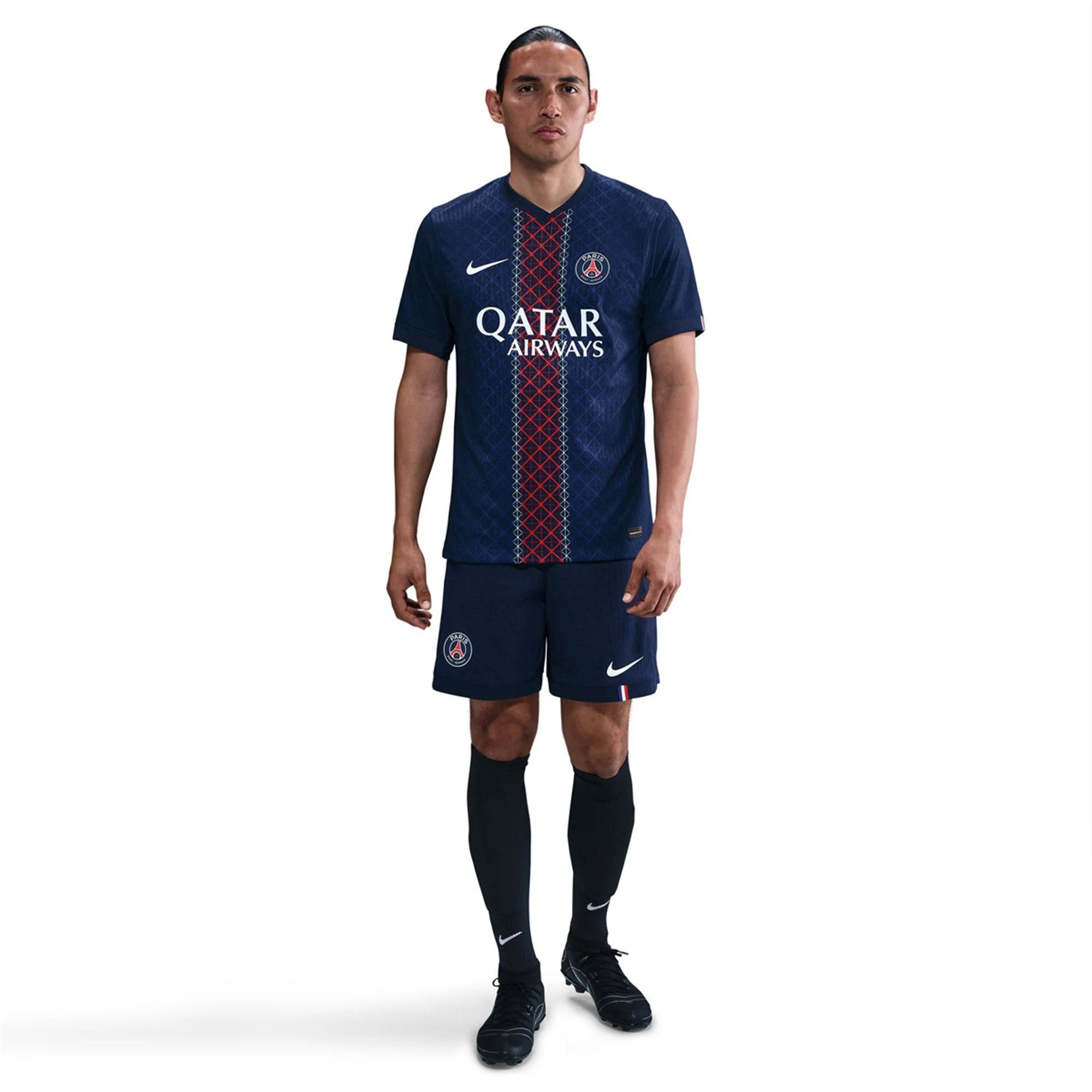 Nike Men's Kvaratskhelia Paris Saint-Germain Authentic Home Jersey 25/26 w/ Champions League Patches (Navy)