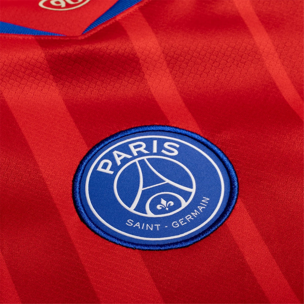 Nike Men's Paris Saint-Germain Authentic João Neves Third Jersey w/ Champions League Patches 25/26 (Sport Red/Hyper Royal)