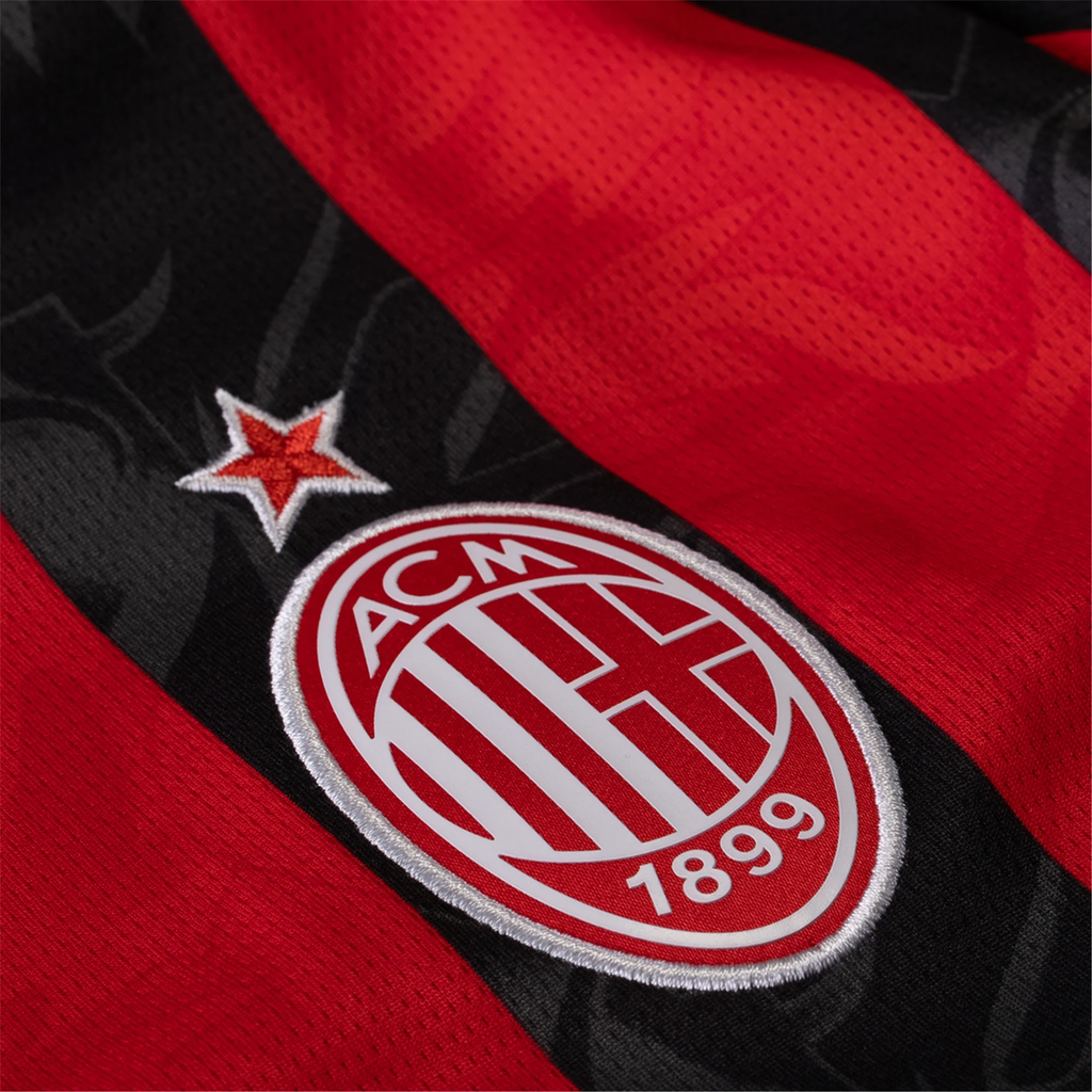 Puma Pavlovic Men's AC Milan Home Jersey w/ Champions League Patches 25/26 (Red/Black)