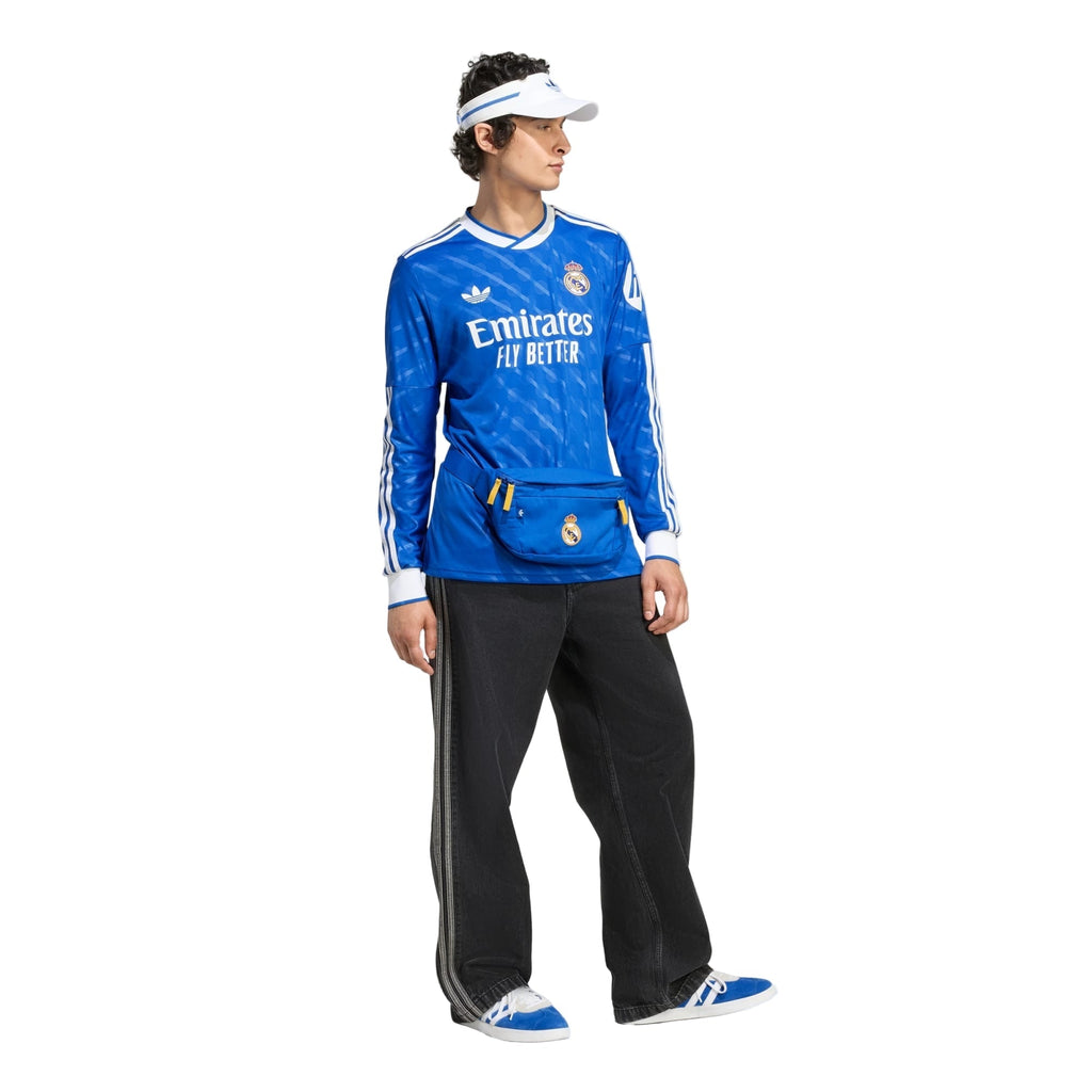 adidas Men's Real Madrid Long Sleeve Third Jersey w/ Champions League Patches 25/26 (Blue/White)