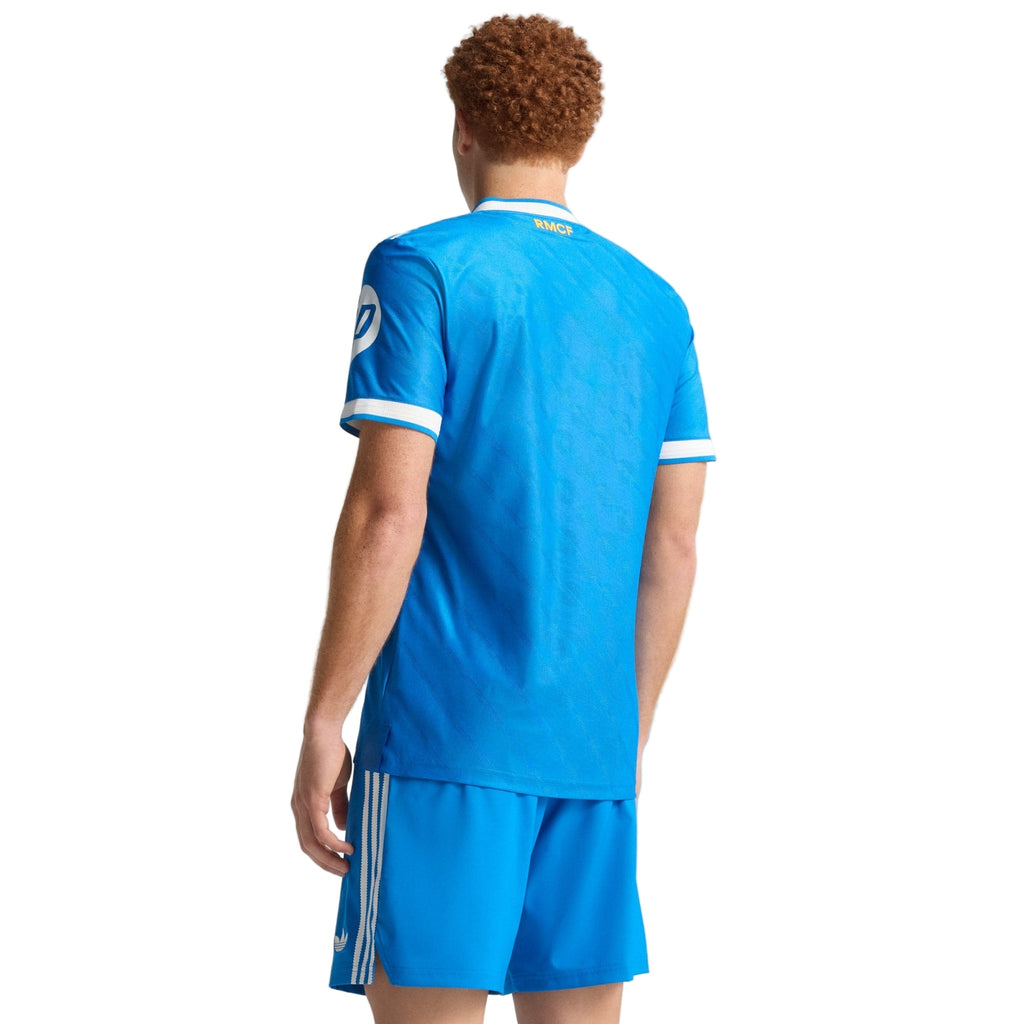 adidas Men's Valvarde Real Madrid 25/26 Authentic Third Jersey w/ Champions League Patches (Blue)
