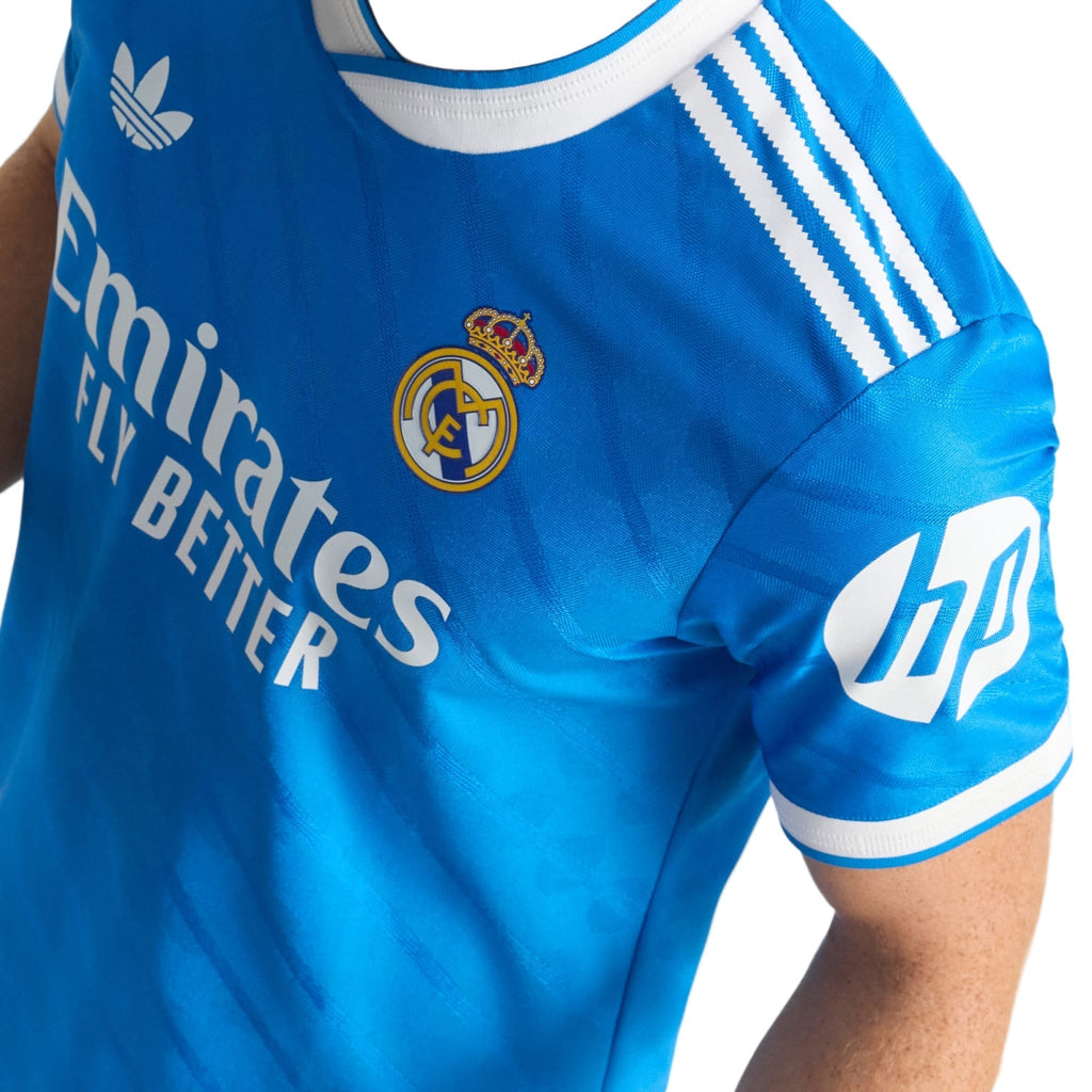 adidas Men's Trent Real Madrid 25/26 Authentic Third Jersey w/ Champions League Patches (Blue)