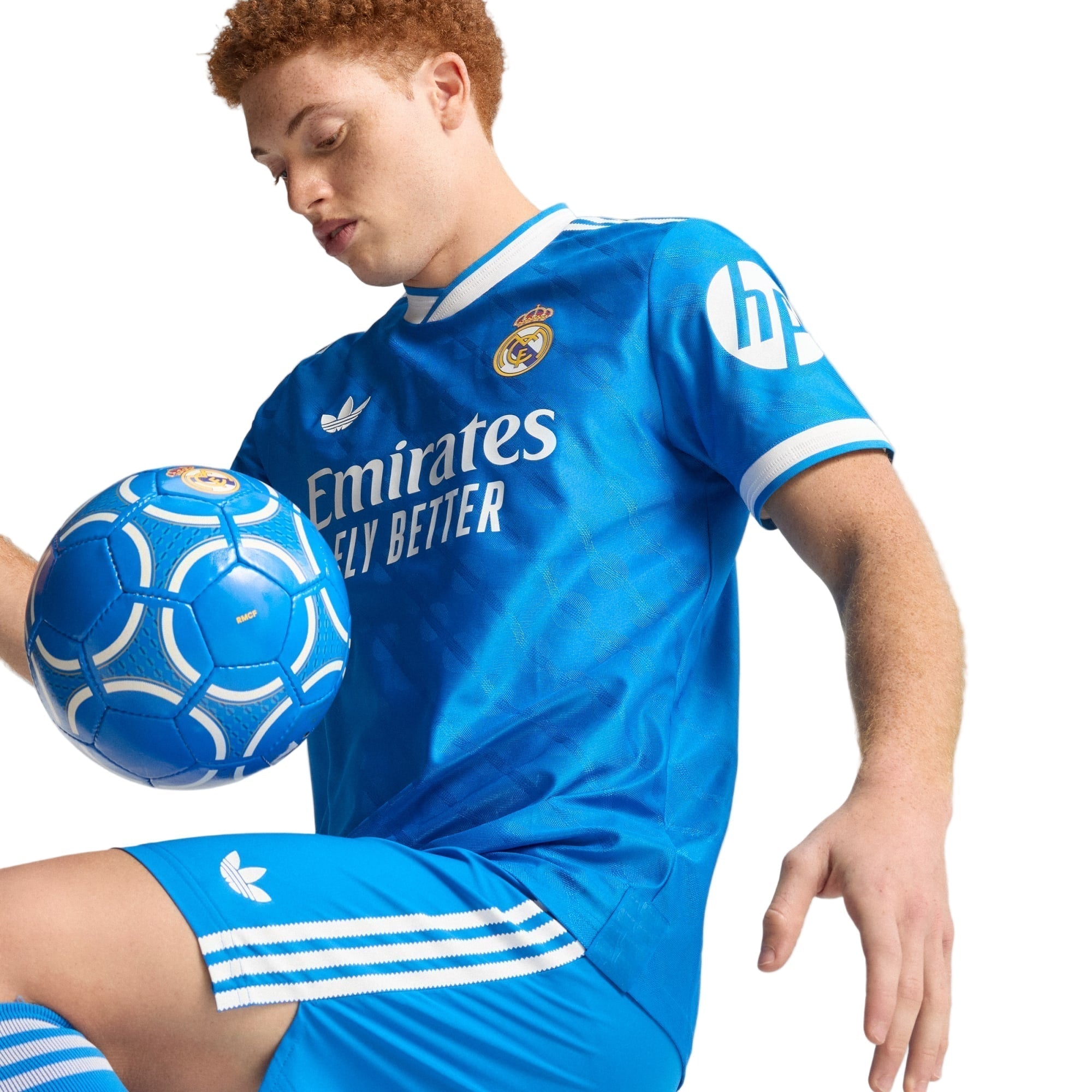adidas Men's Mastantuono Real Madrid 25/26 Authentic Third Jersey w/ Champions League Patches (Blue)