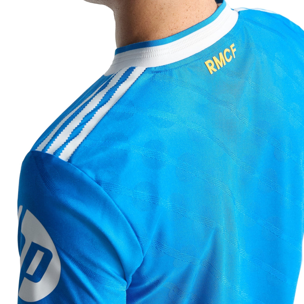 adidas Men's Kylian Mbappe Real Madrid 25/26 Authentic Third Jersey w/ Champions League Patches (Blue)
