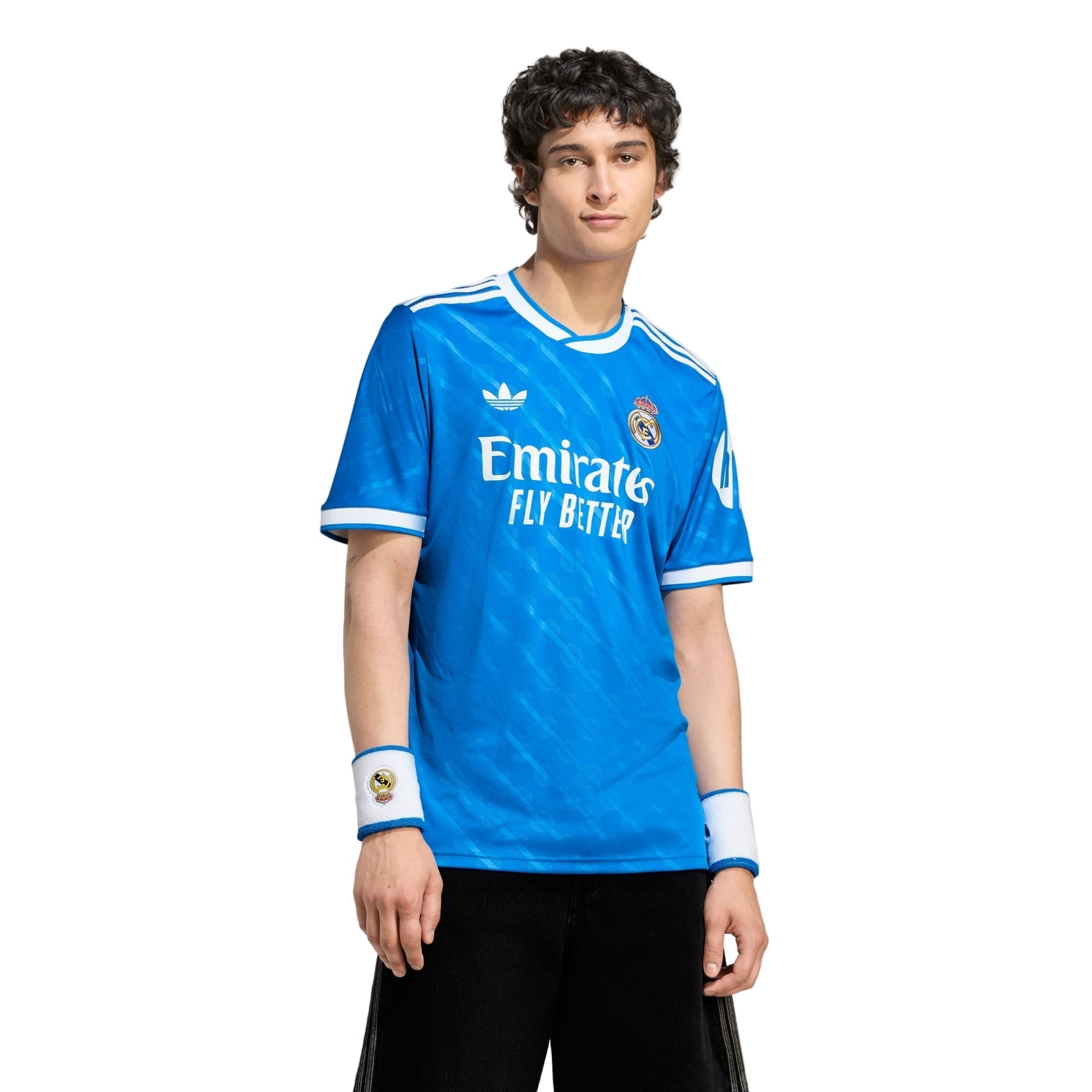 adidas Jude Bellingham Men's Real Madrid Third Jersey 25/26 w/ Champions League Patches (Blue/White)