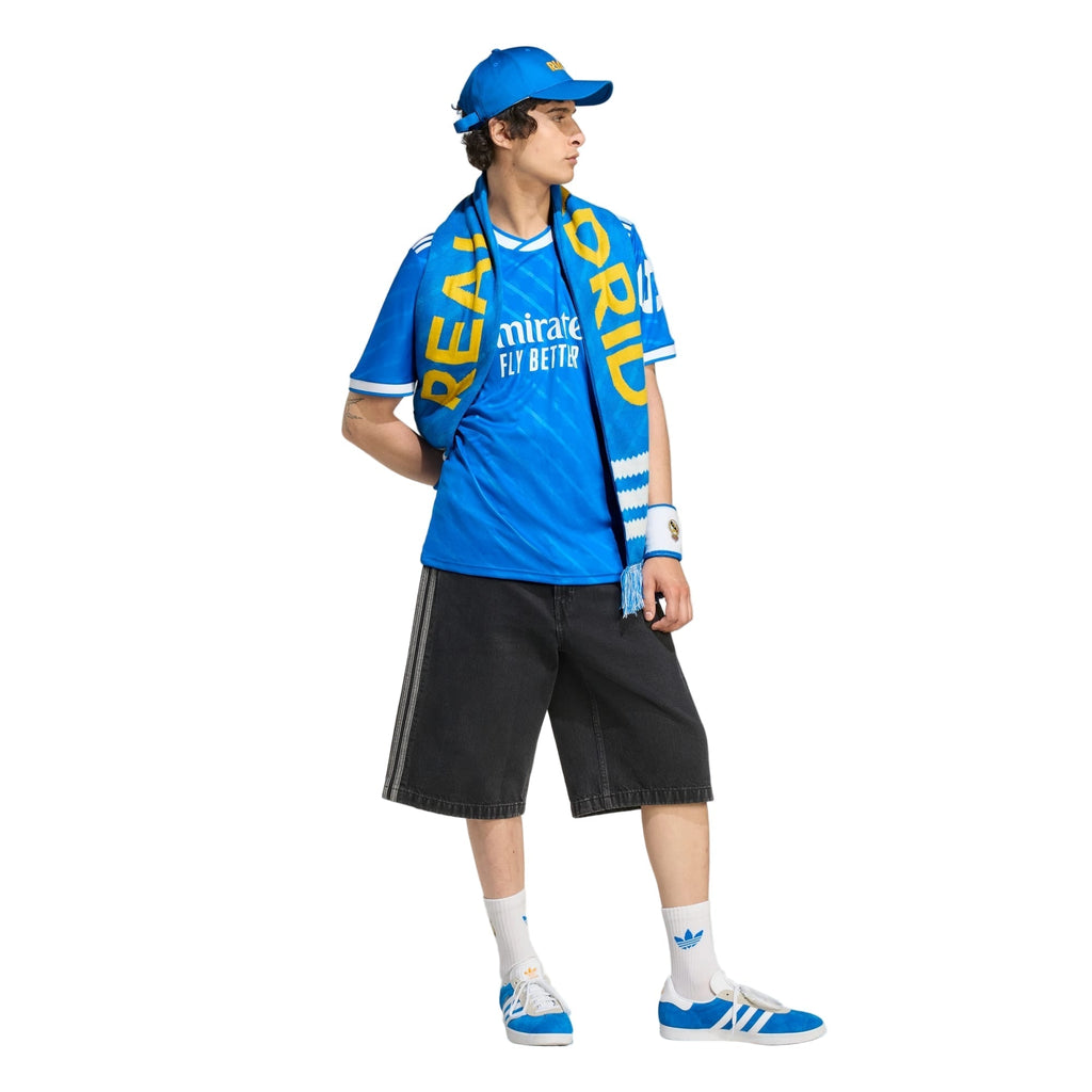 adidas Jude Bellingham Men's Real Madrid Third Jersey 25/26 w/ Champions League Patches (Blue/White)