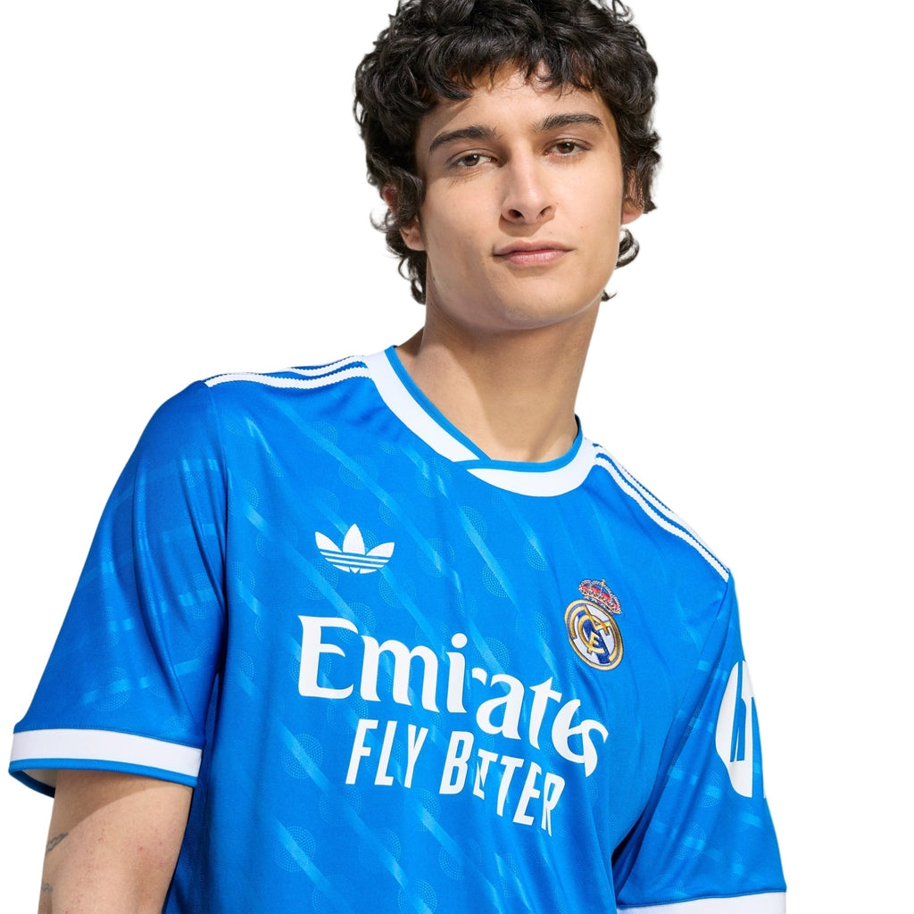 adidas Mastantuono Men's Real Madrid Third Jersey 25/26 w/ Champions League Patches (Blue/White)