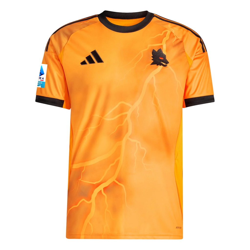 adidas Roma Lorenzo Pellegrini Away Jersey w/ Serie A Patch 25/26 (Orange/Black)