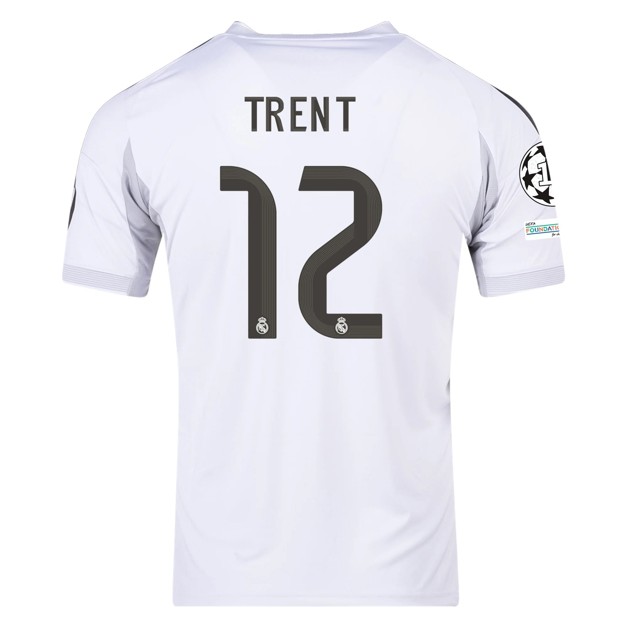 adidas Trent Alexander-Arnold Real Madrid 25/26 Home Jersey w/ Champions League Patches (White)