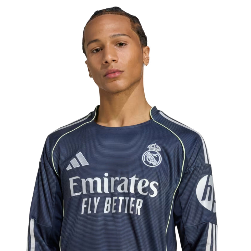 adidas Real Madrid Rudiger Long Sleeve Away Jersey w/ Champions League Patches 25/26 (Legend Ink)