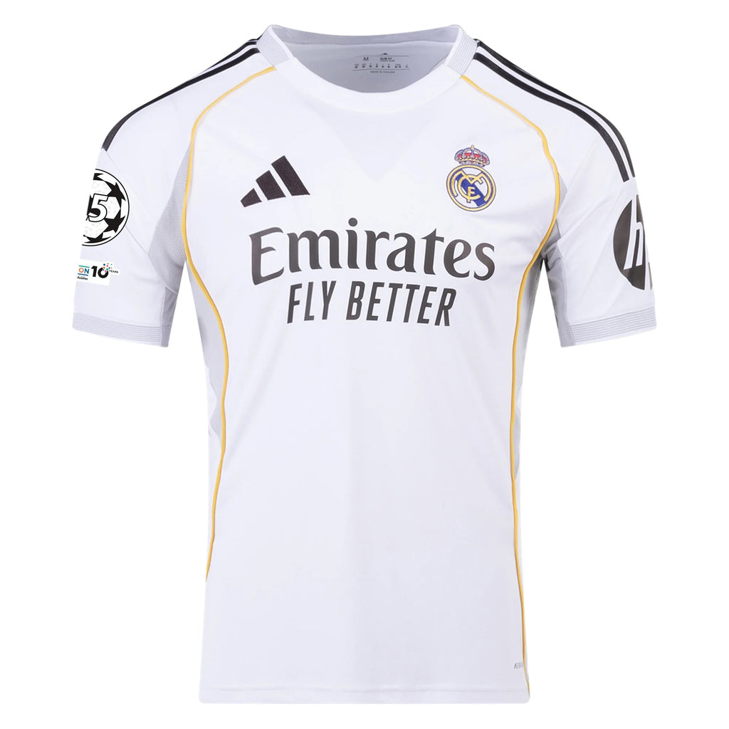 adidas Aurélien Tchouaméni Real Madrid 25/26 Home Jersey w/ Champions League Patches (White)