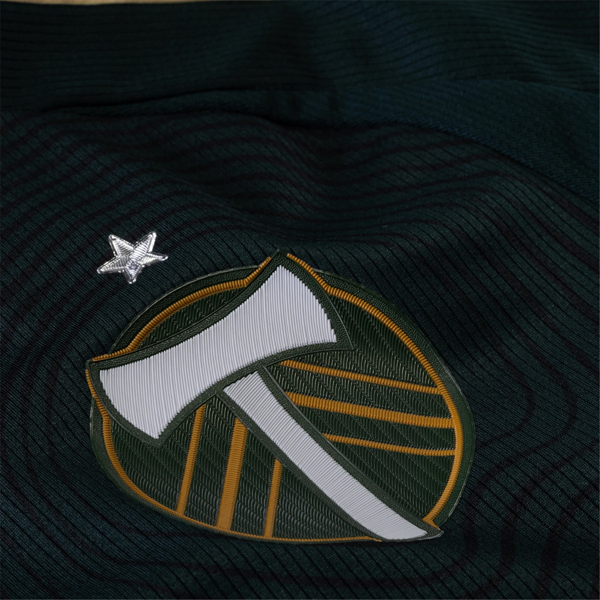 adidas Felipe Mora Portland Timbers Authentic Home Jersey w/ MLS & Apple Patch 25/26 (Green/Gold)