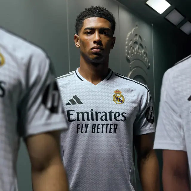 adidas Valverde Real Madrid Authentic Home Jersey w/ La Liga Patches 24/25 (White/Black)