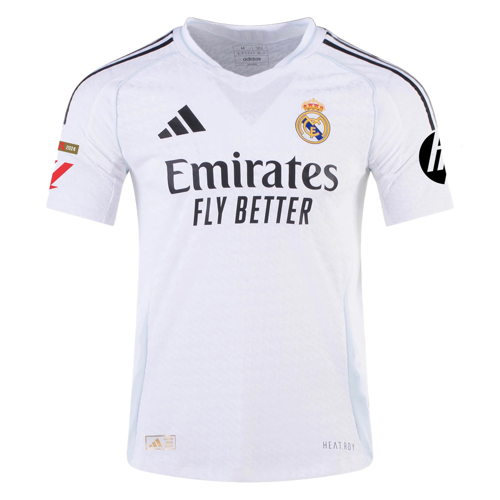 adidas Jude Bellingham Real Madrid Authentic Home Jersey w/ La Liga Patches 24/25 (White/Black)