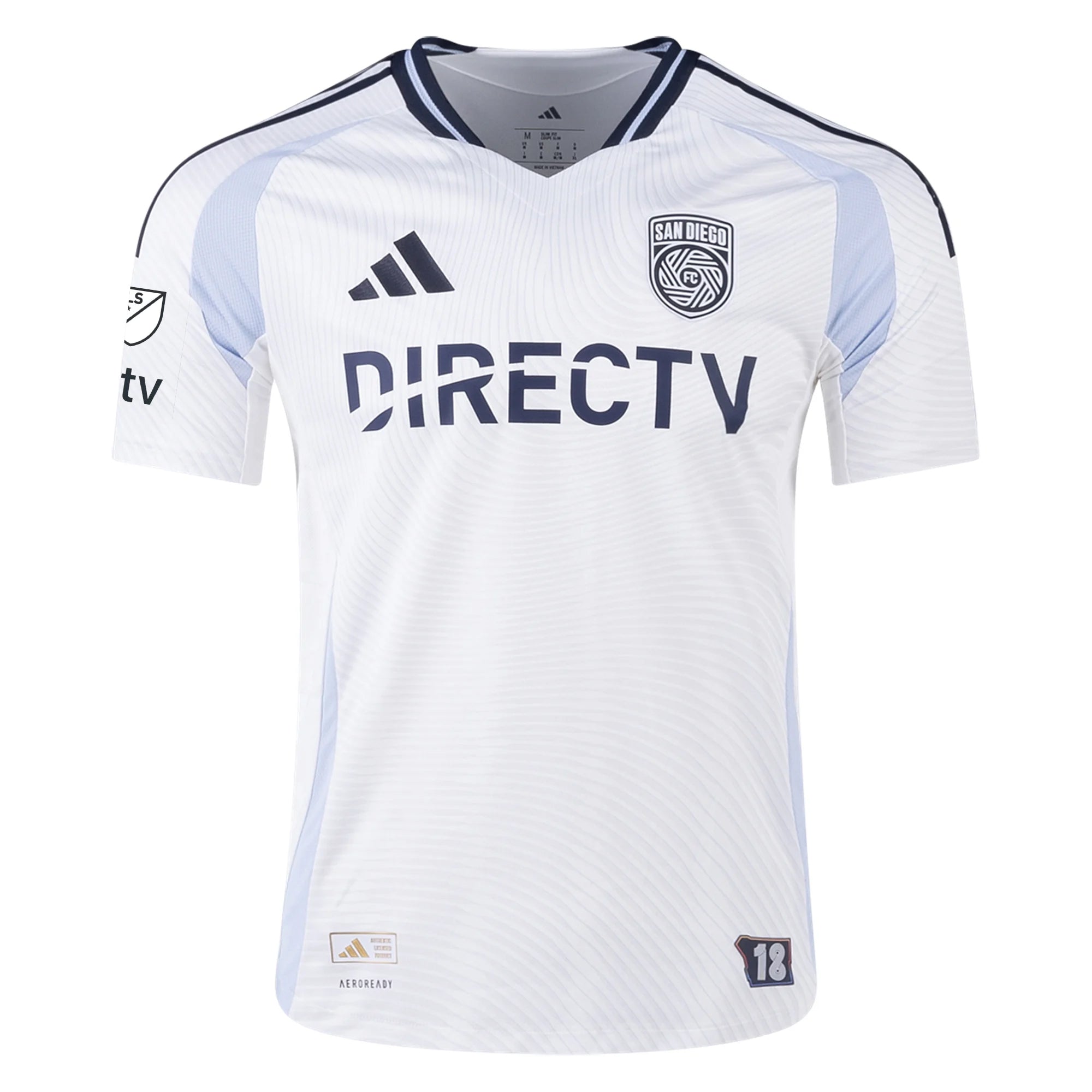 adidas San Diego FC Authentic Ian Pilcher Away Jersey 25/26 w/ MLS & Apple Patch (White)
