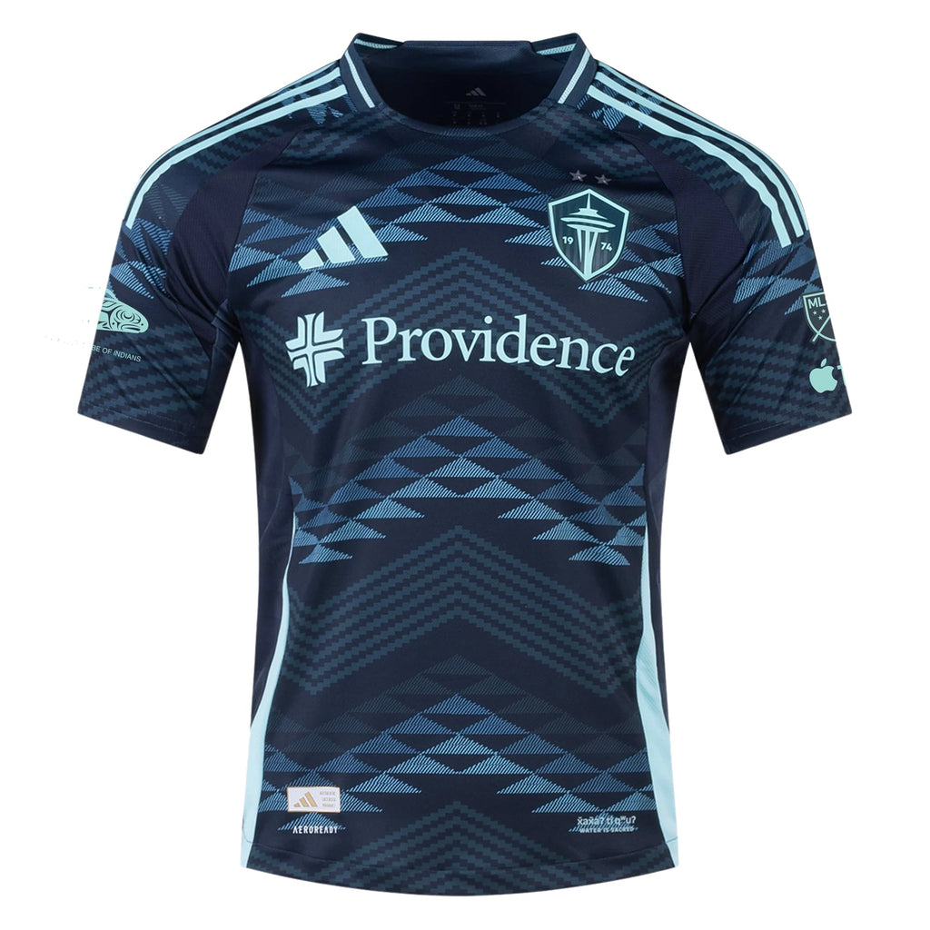 adidas Jesus Ferreira Seattle Sounders Authentic Away Jersey 25/26 w/ MLS Patches & Sponsor (Aura Ink)