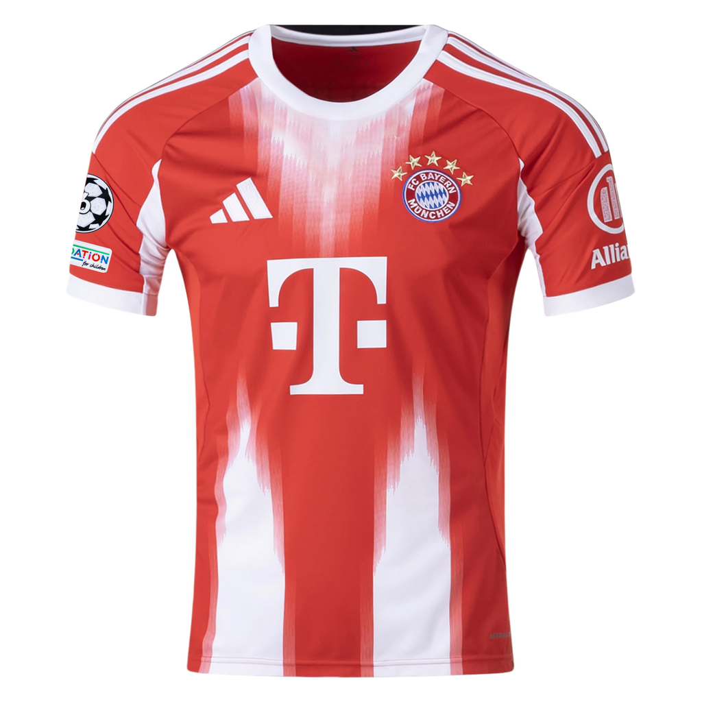 adidas Bayern Munich Gnabry Home Jersey w/ Champions League Patches 25/26 (Red)