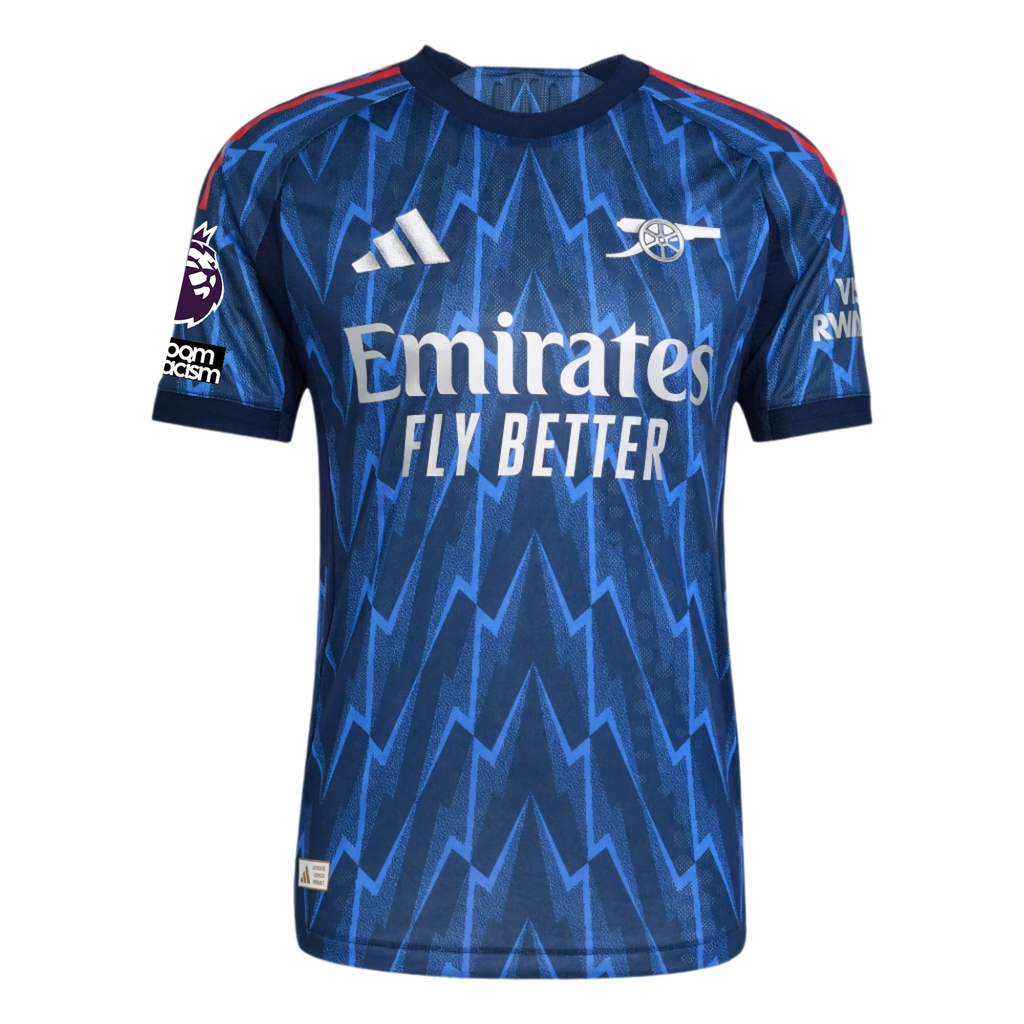 adidas Arsenal Authentic Mikel Merino Away Jersey w/ EPL + No Room For Racism 25/26 (Indigo/Silver)