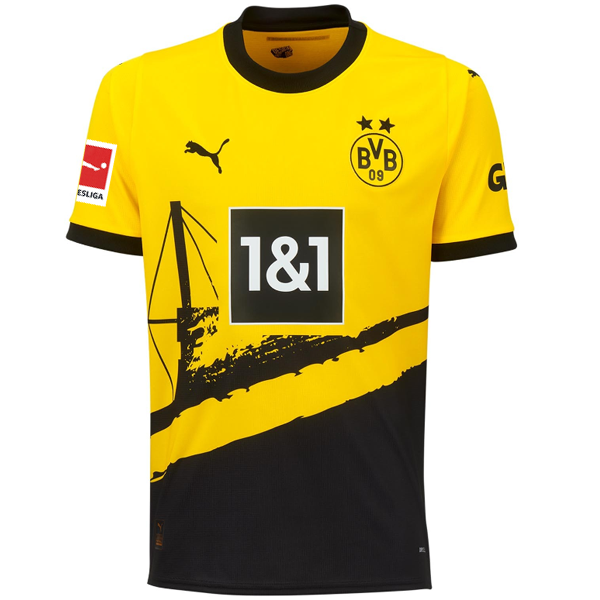 Puma Borussia Dortmund Bynoe-Gittens Home Jersey w/ Bundesliga Patch 23/24 (Cyber Yellow/Puma Black)