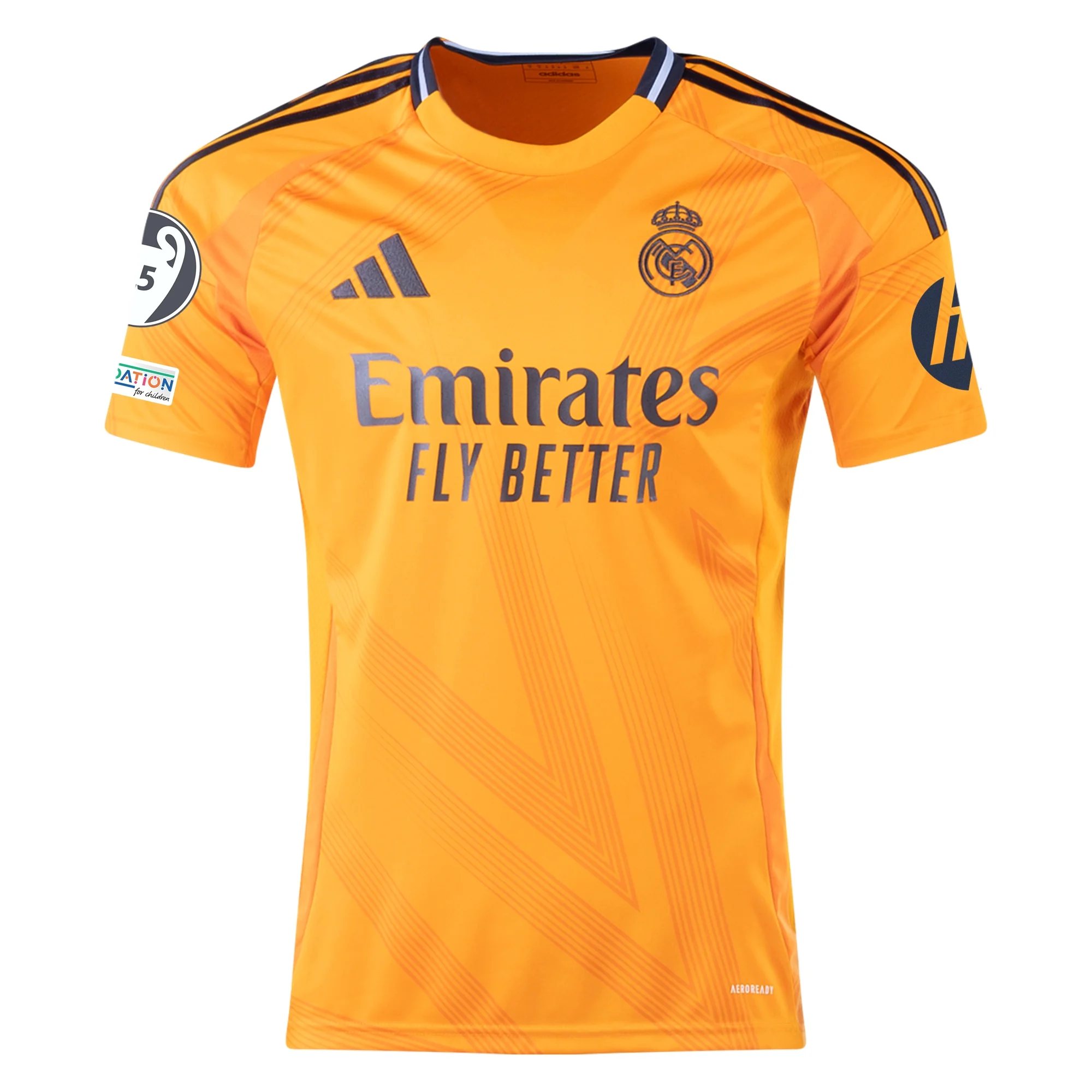 adidas Real Madrid David Alaba Away Jersey w/ Champions League Patches 24/25 (Crew Orange)