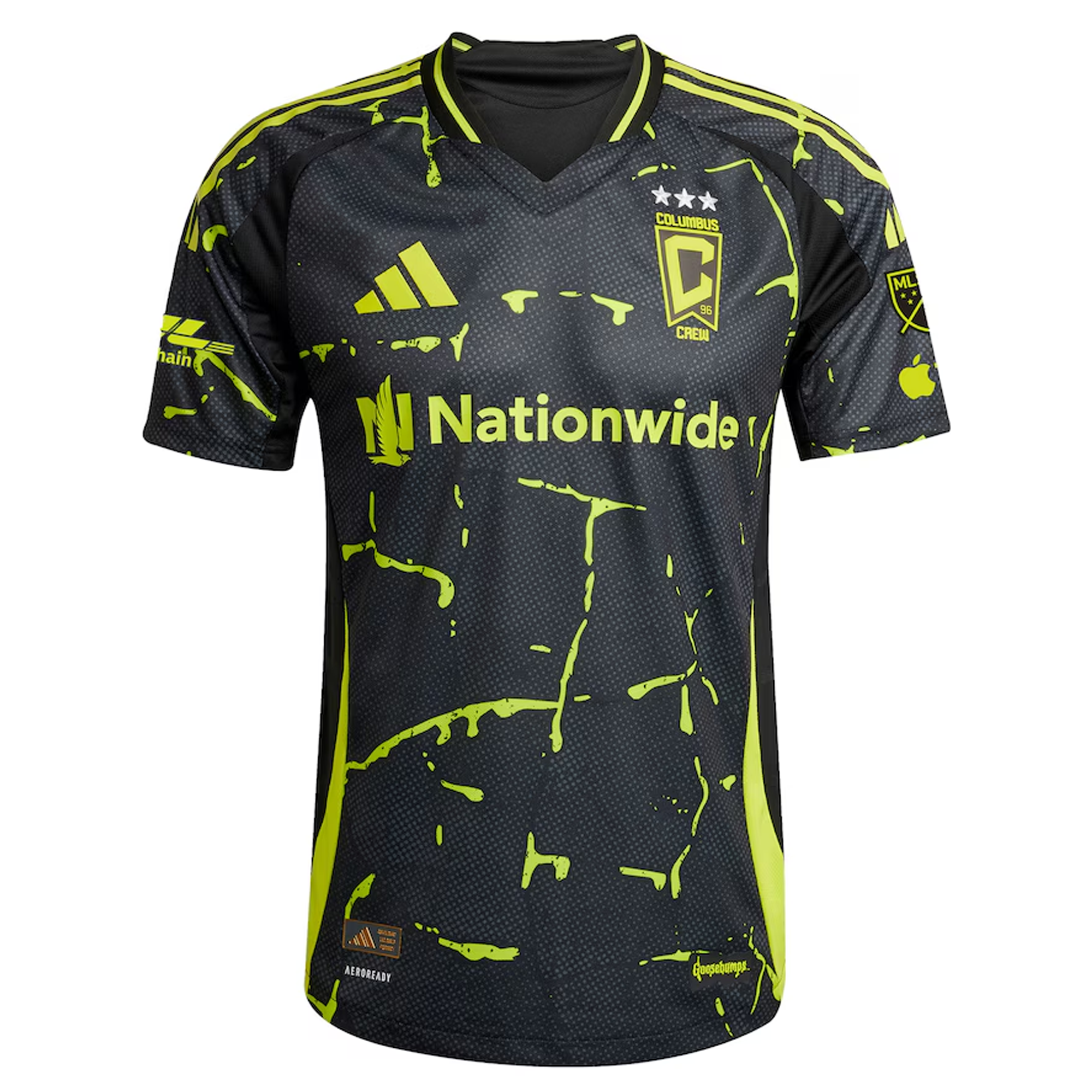 adidas Amar Sejdić Columbus Crew Authentic Away Jersey w/ MLS Patches 25/26 (Black/Yellow)
