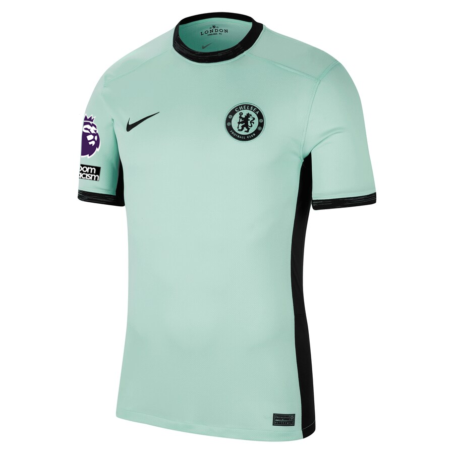 Nike Chelsea Nicolas Jackson Third Jersey w/ EPL + No Room For Racism Patches 23/24 (Mint Foam/Black)