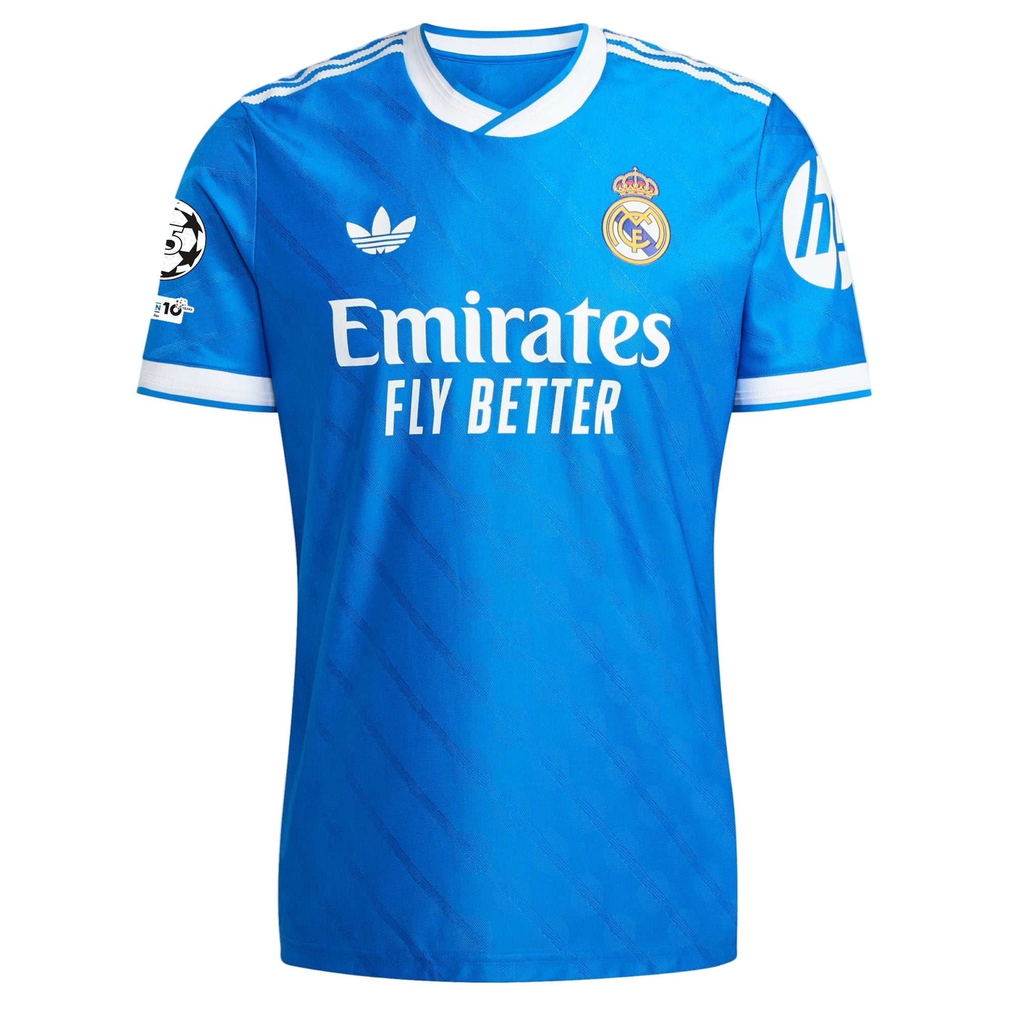 adidas Men's Carvajal Real Madrid 25/26 Authentic Third Jersey w/ Champions League Patches (Blue)