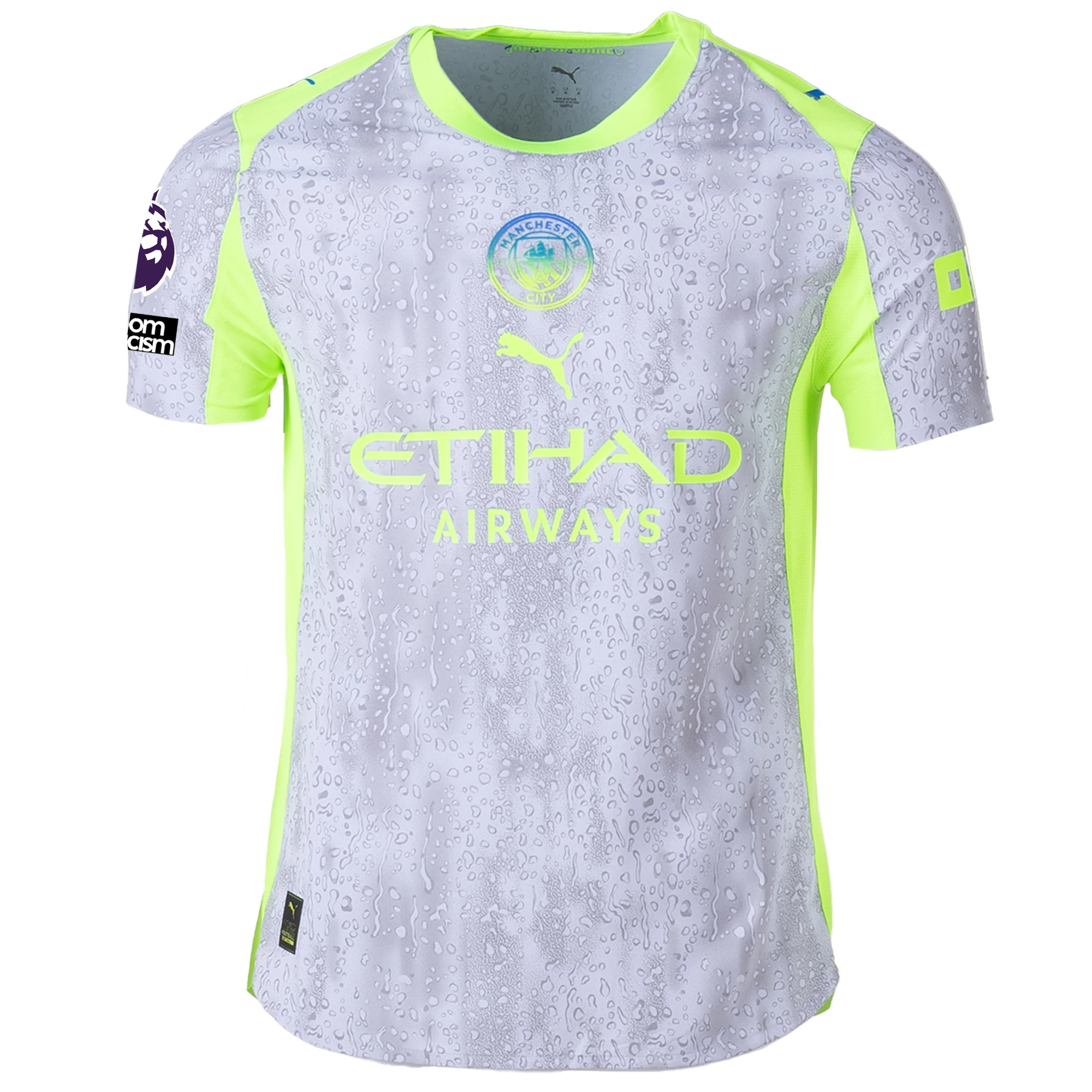 Puma Manchester City Authentic Khusanov Third Jersey w/ EPL + No Room For Racism 25/26 (Cool Weather/Pro Green)