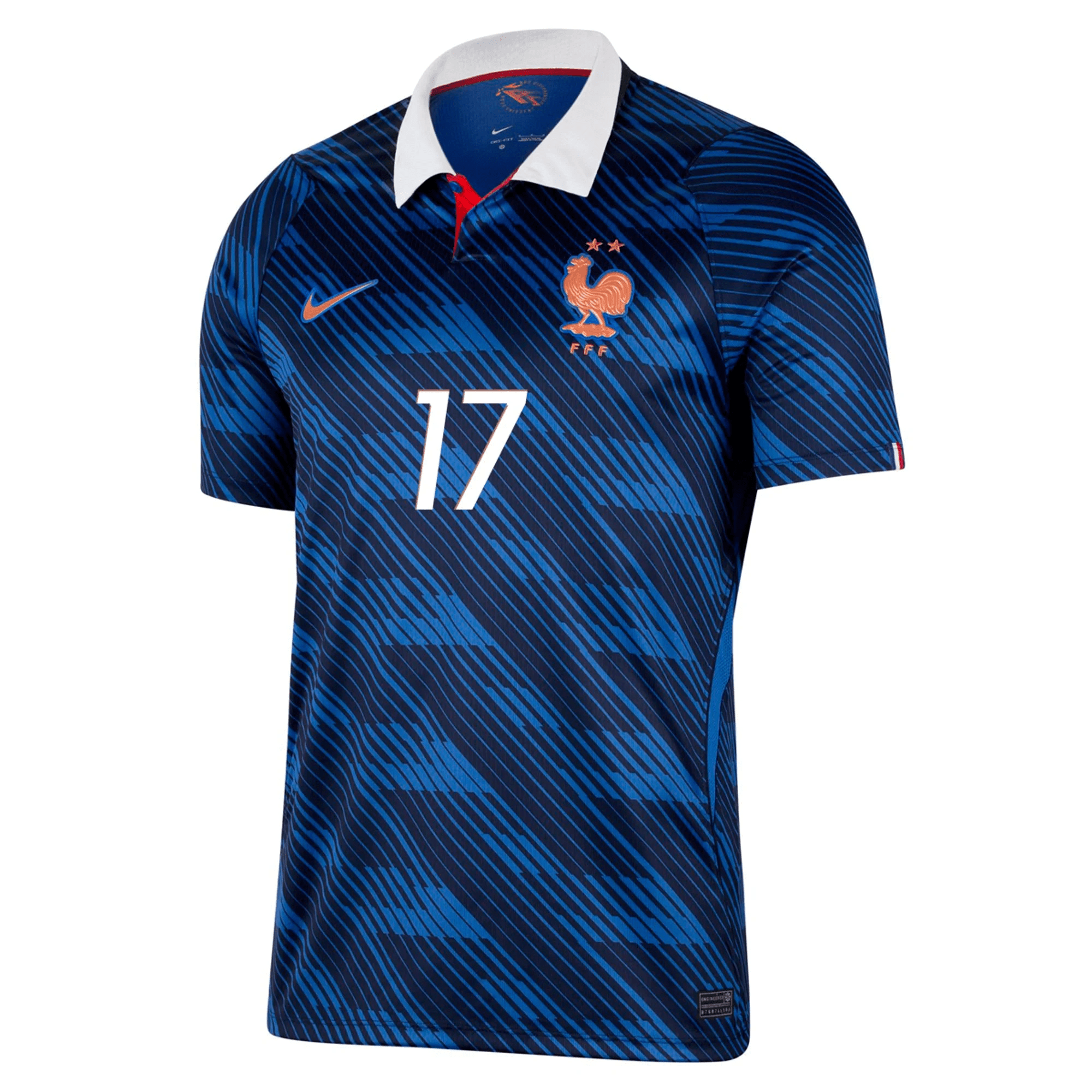 Nike Men's France William Saliba Home Stadium Jersey 2026 (Game Royal/Metallic Copper)